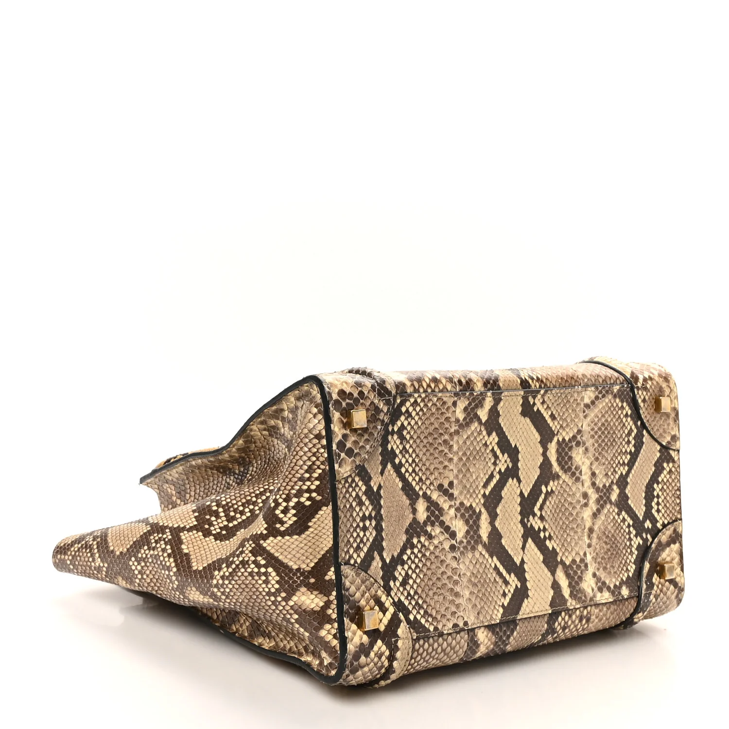 Snakeskin Mini Luggage Beige - Image 4