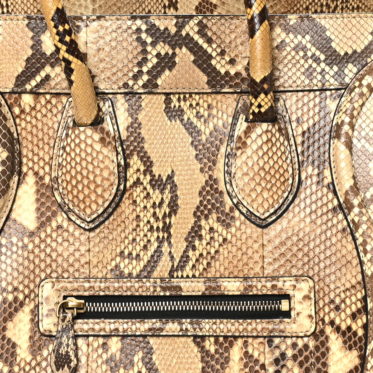 Snakeskin Mini Luggage Beige - Image 7