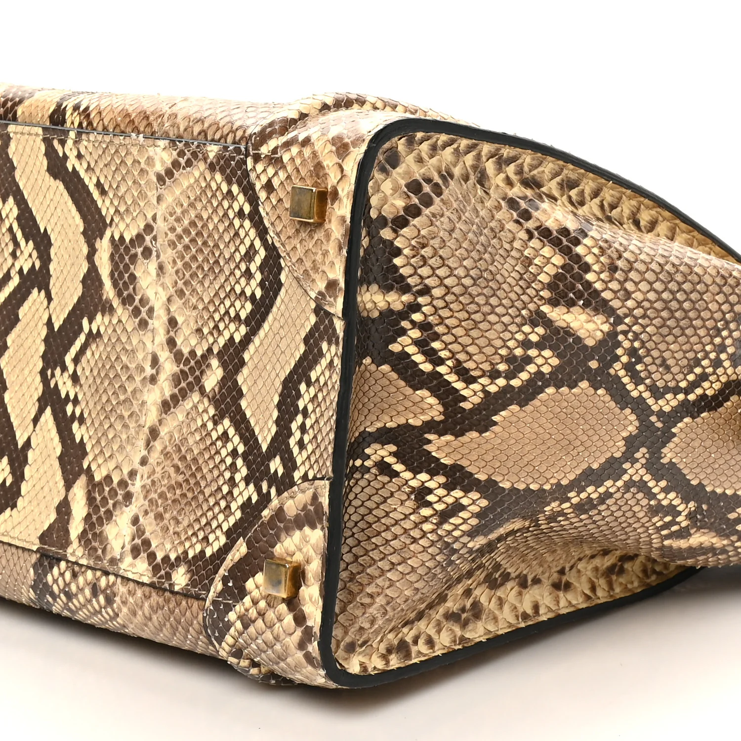Snakeskin Mini Luggage Beige - Image 9