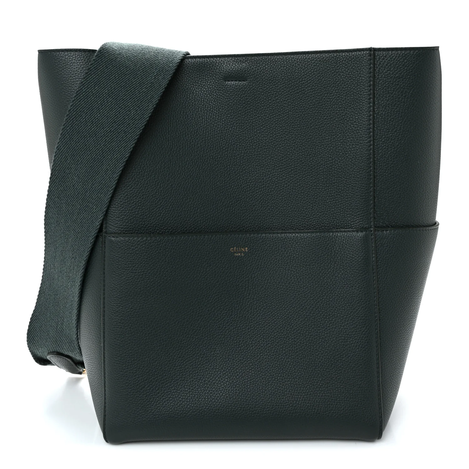 Soft Grained Calfskin Sangle Bucket Bag Amazone