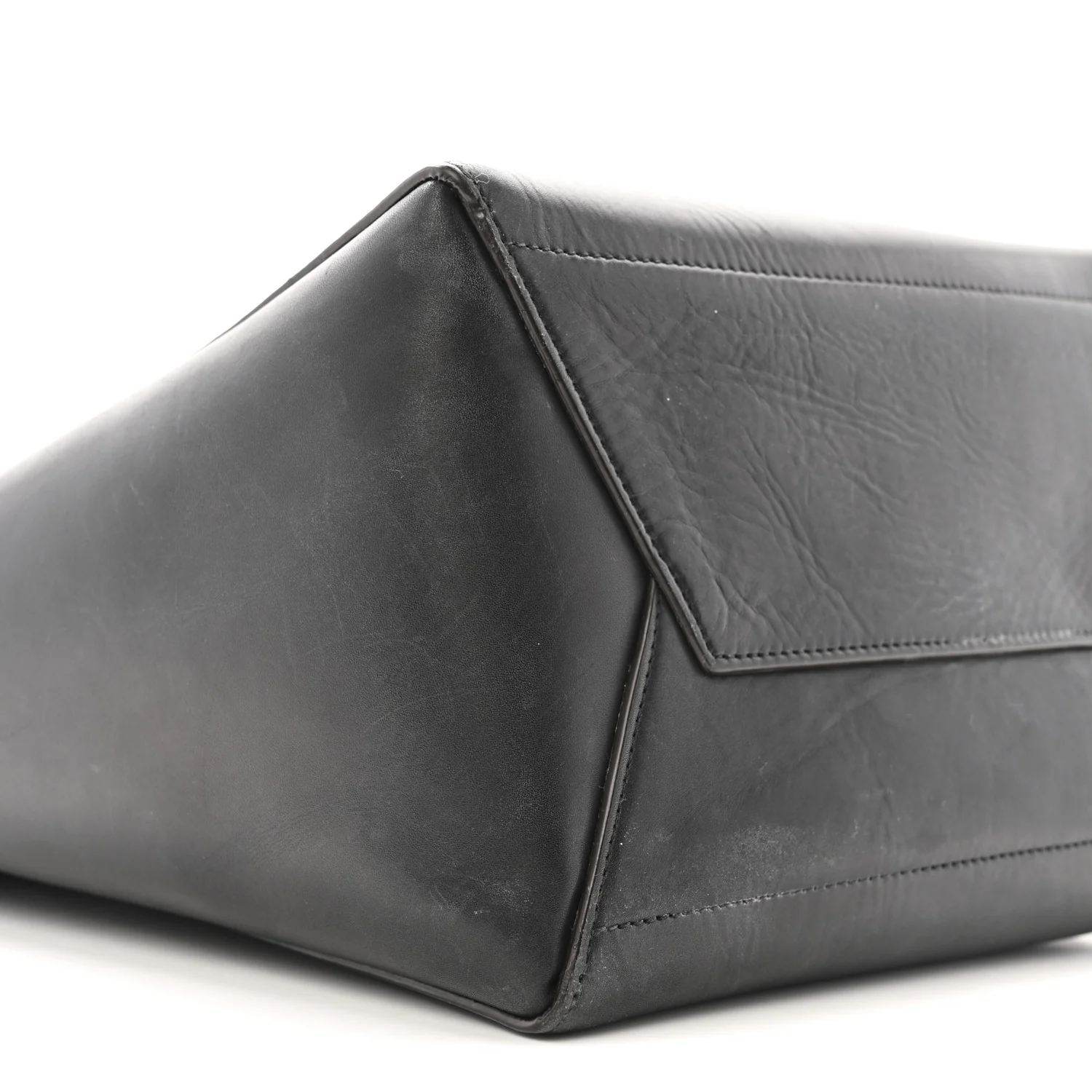 Soft Grained Calfskin Sangle Bucket Bag Black - Image 7