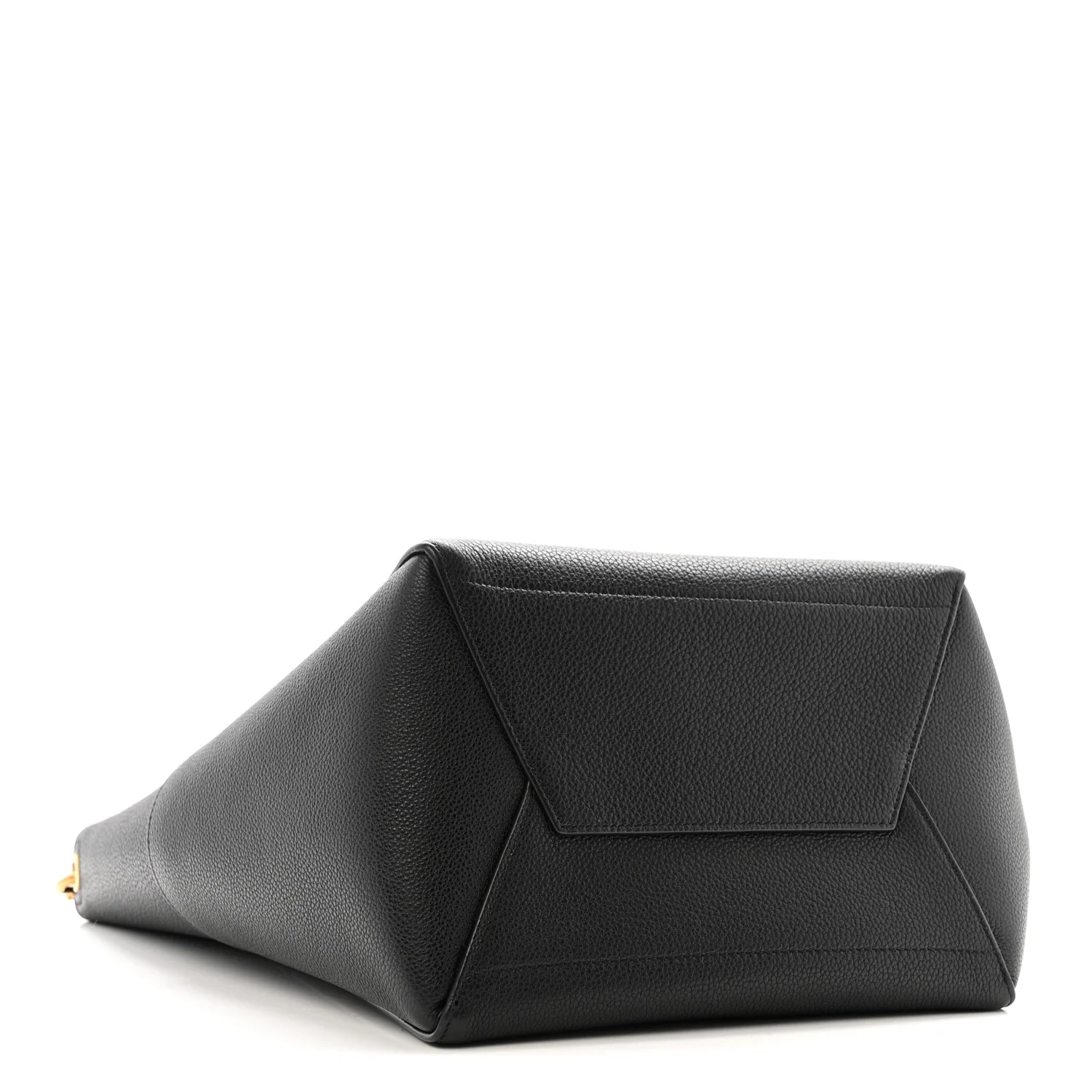 Soft Grained Calfskin Sangle Bucket Bag Black - Image 4