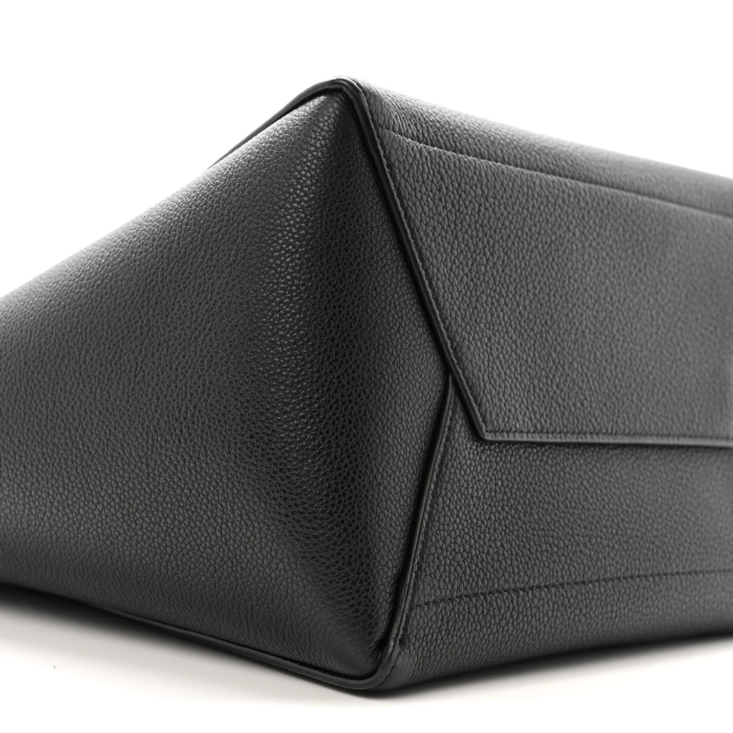Soft Grained Calfskin Sangle Bucket Bag Black - Image 9