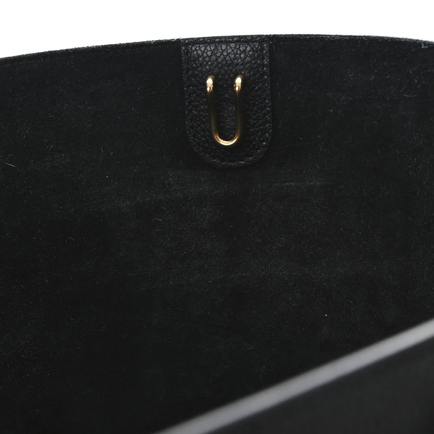 Soft Grained Calfskin Sangle Bucket Bag Black - Image 10