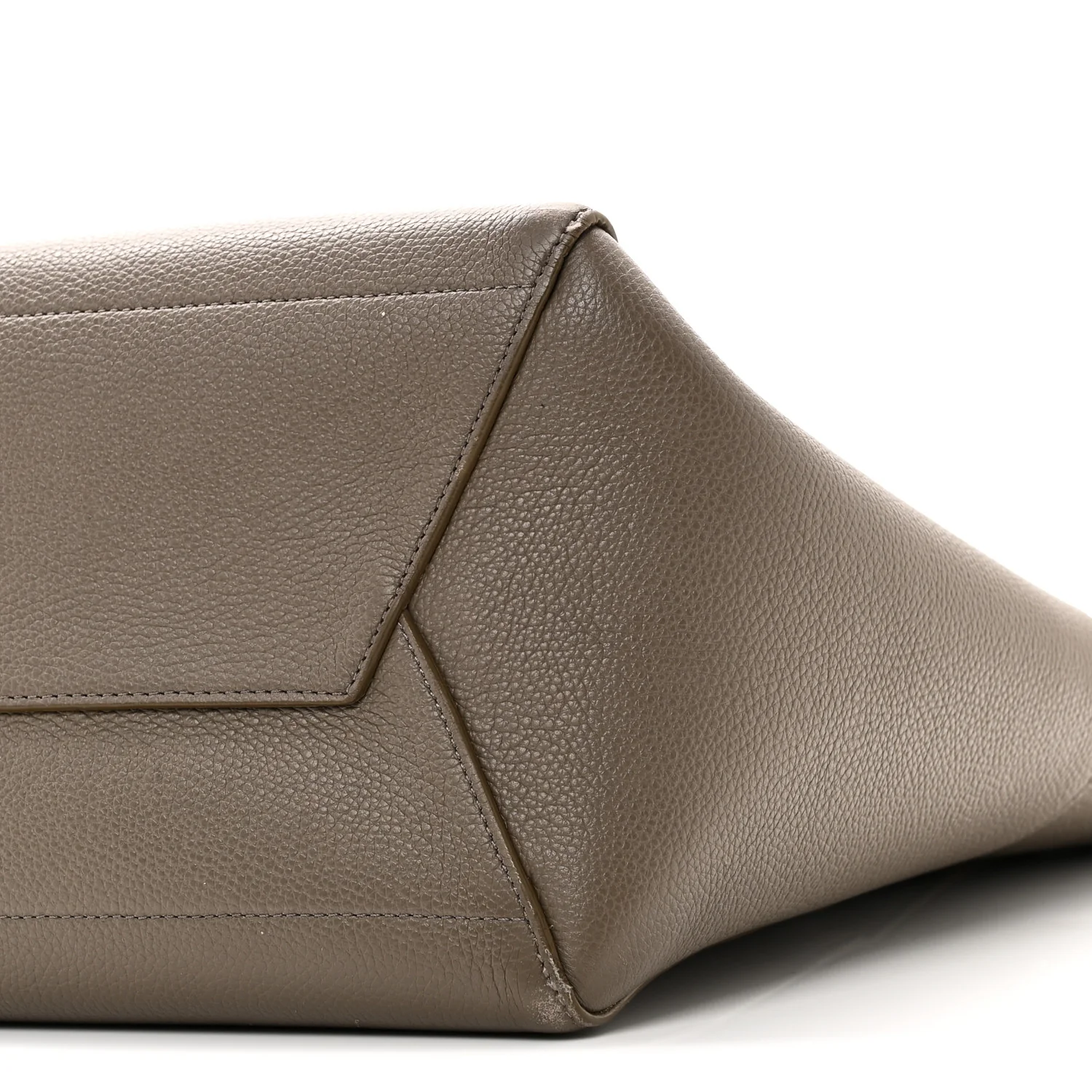 Soft Grained Calfskin Sangle Bucket Bag Taupe - Image 10