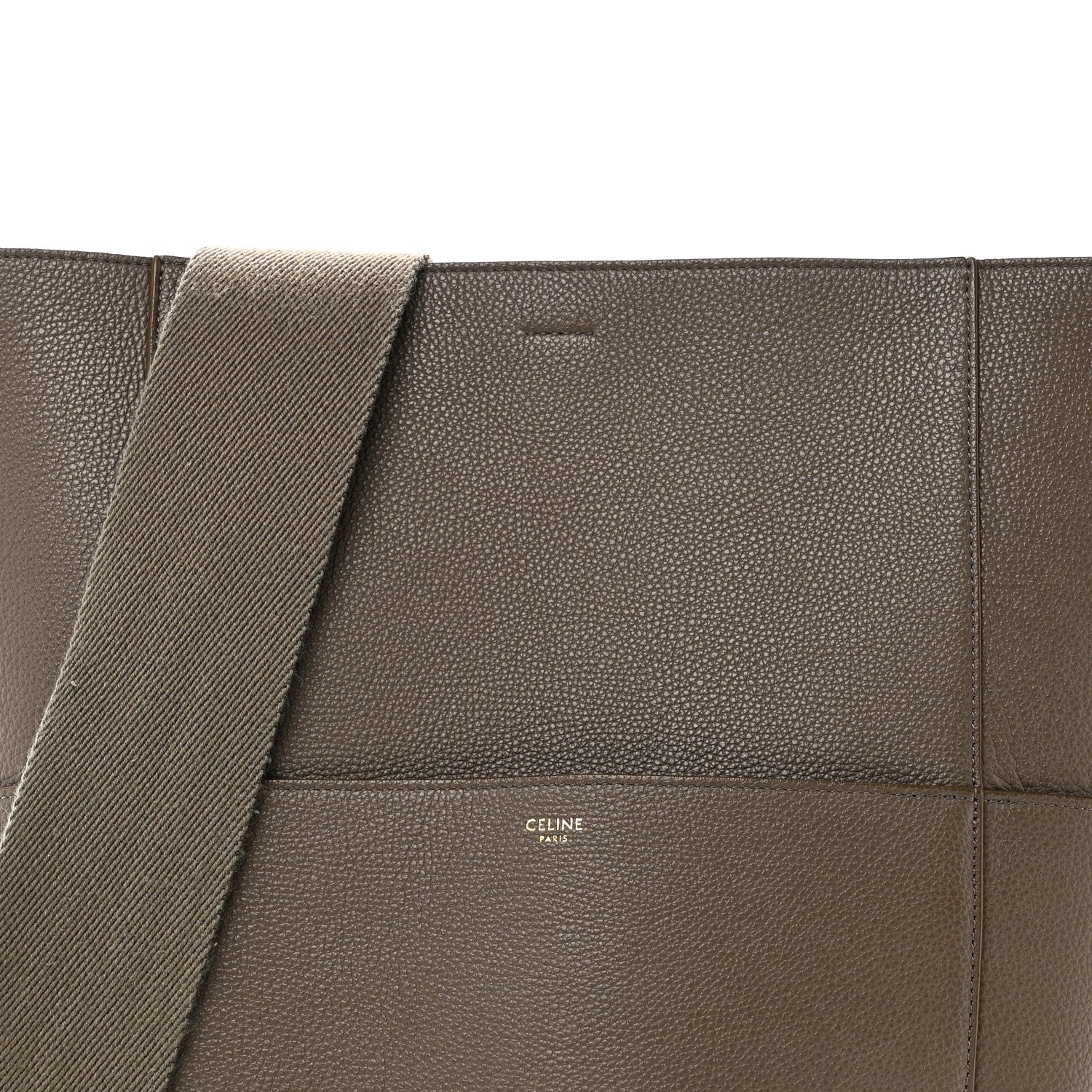 Soft Grained Calfskin Sangle Bucket Bag Taupe - Image 8