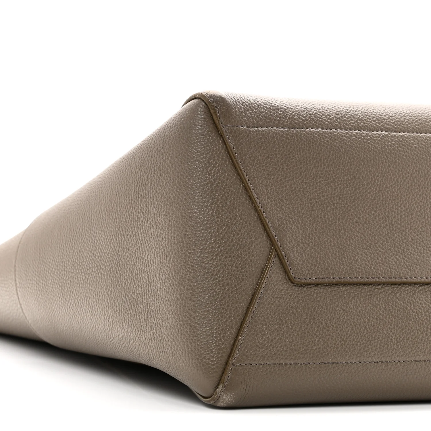 Soft Grained Calfskin Sangle Bucket Bag Taupe - Image 9