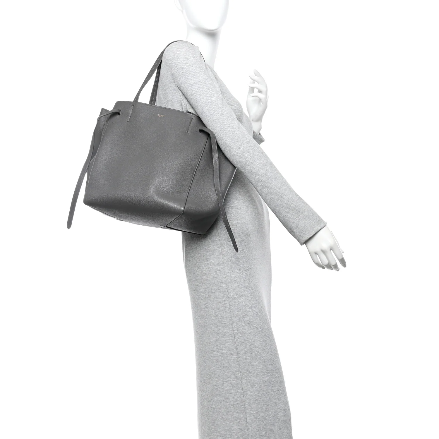 Soft Grained Calfskin Small Belt Cabas Phantom Grey - Image 2