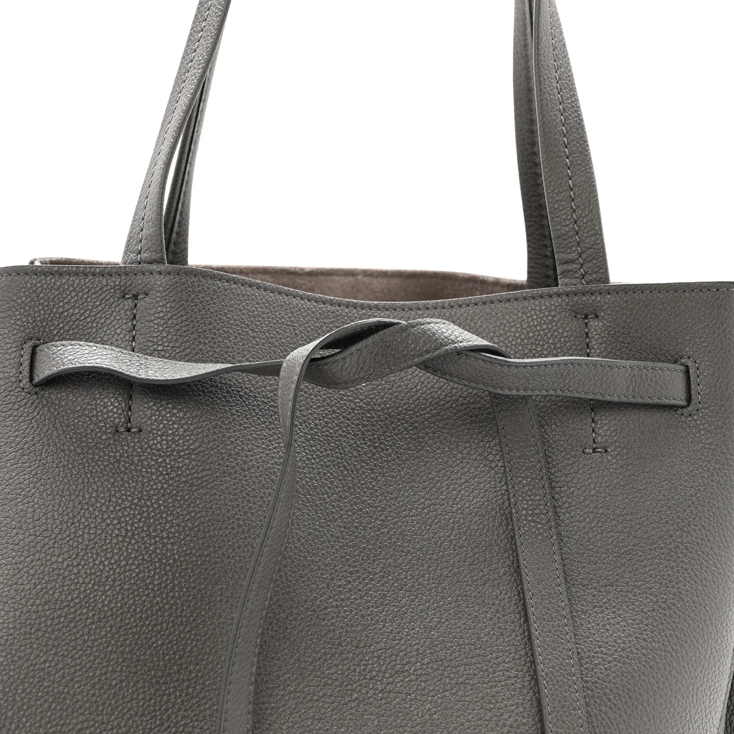 Soft Grained Calfskin Small Belt Cabas Phantom Grey - Image 8