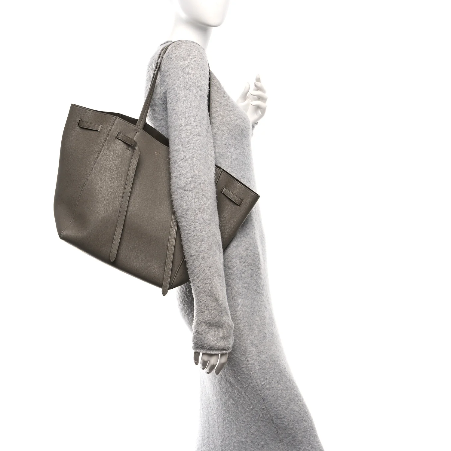 Soft Grained Calfskin Small Belt Cabas Phantom Taupe - Image 2
