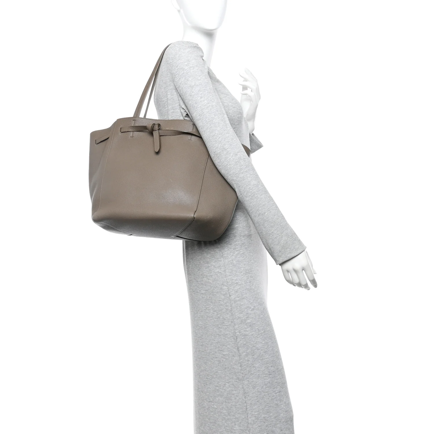 Soft Grained Calfskin Small Belt Cabas Taupe - Image 2