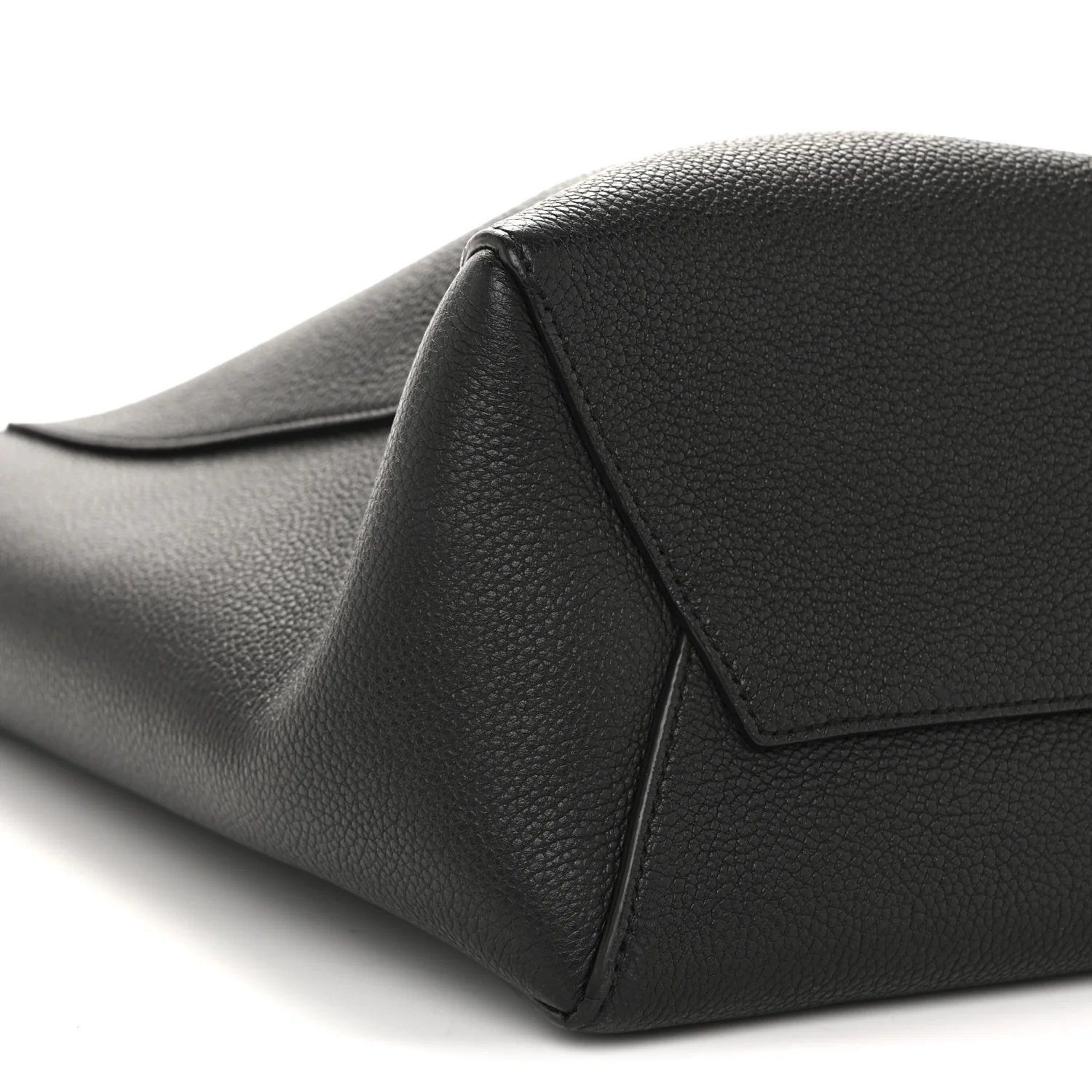 Soft Grained Calfskin Small Sangle Bucket Bag Black - Image 8