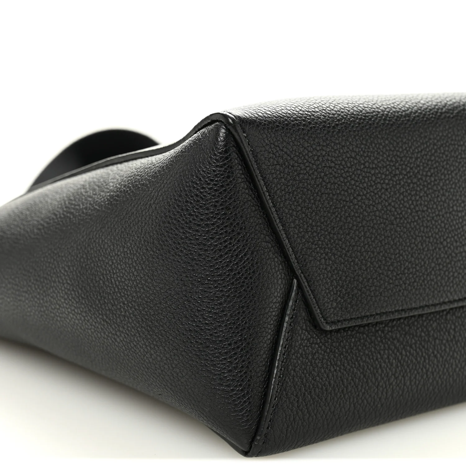 Soft Grained Calfskin Small Sangle Bucket Bag Black - Image 8