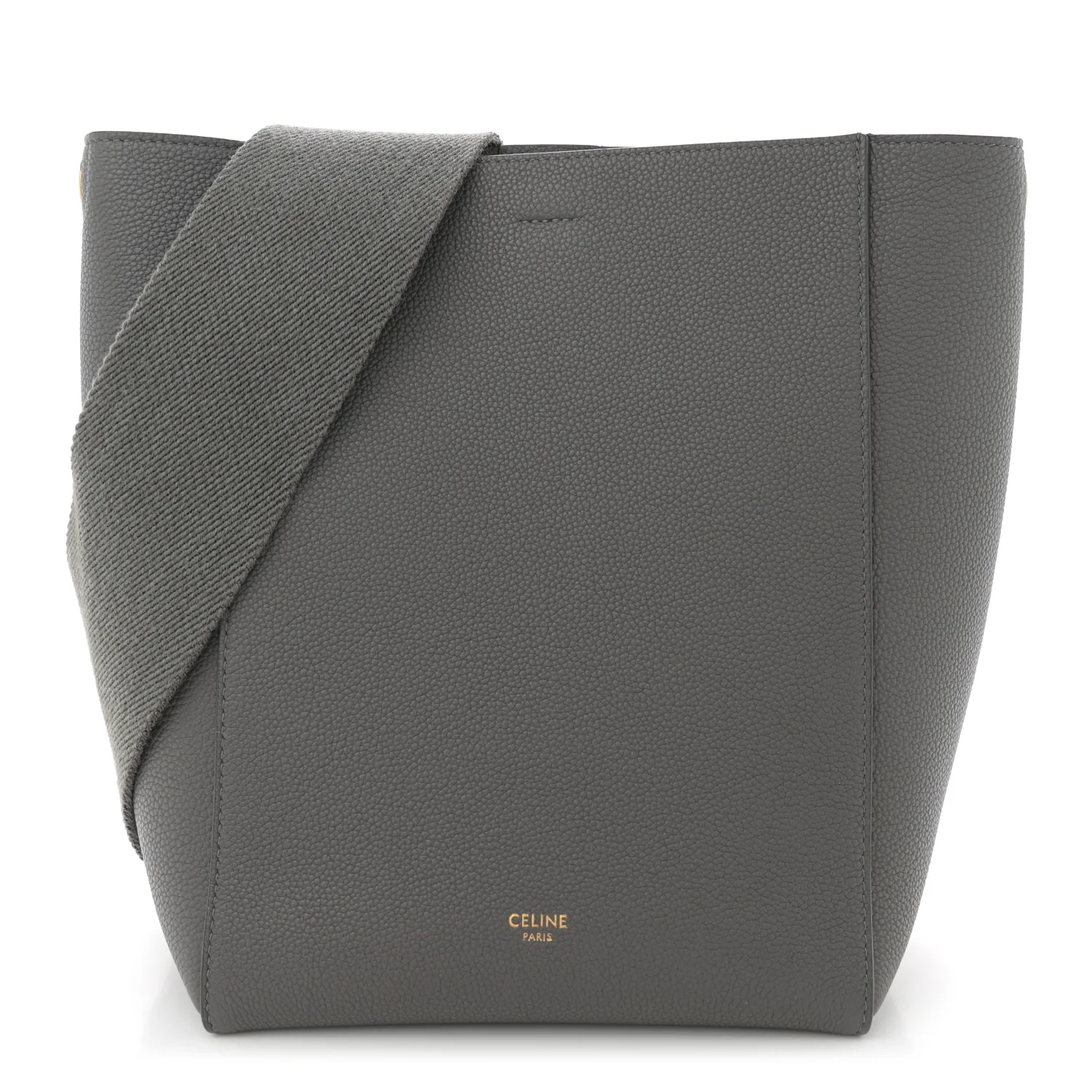 Soft Grained Calfskin Small Sangle Bucket Bag Kohl