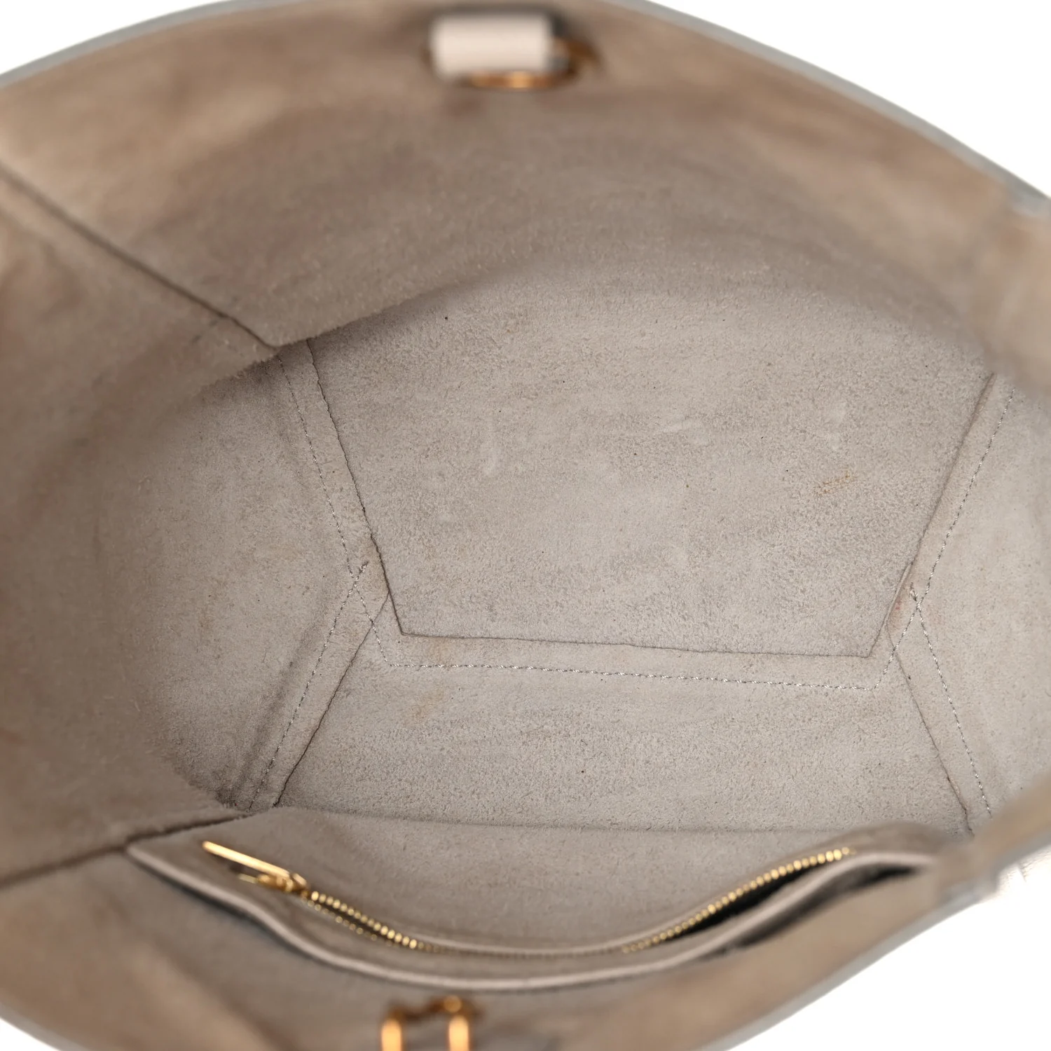 Soft Grained Calfskin Small Sangle Bucket Bag Light Taupe - Image 5