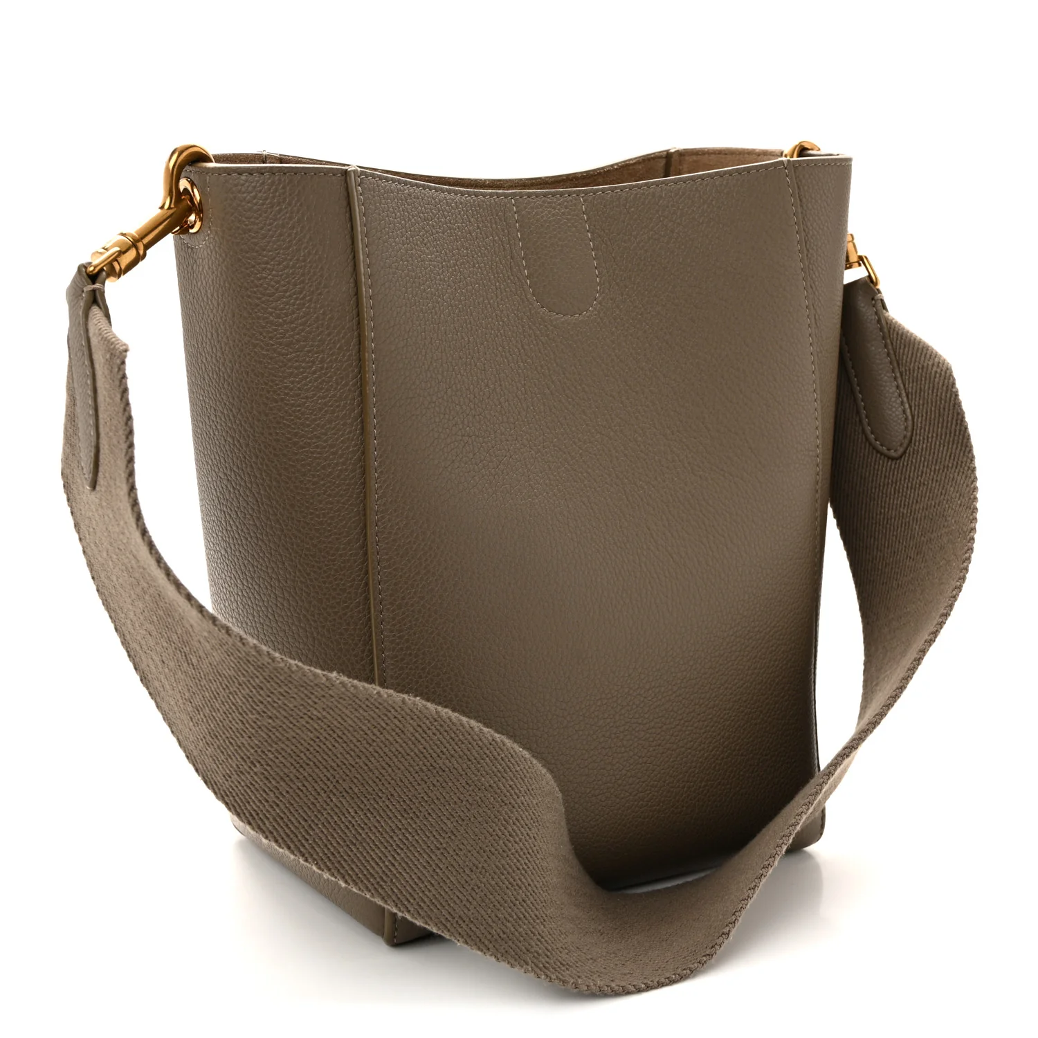 Soft Grained Calfskin Small Sangle Bucket Bag Taupe - Image 3
