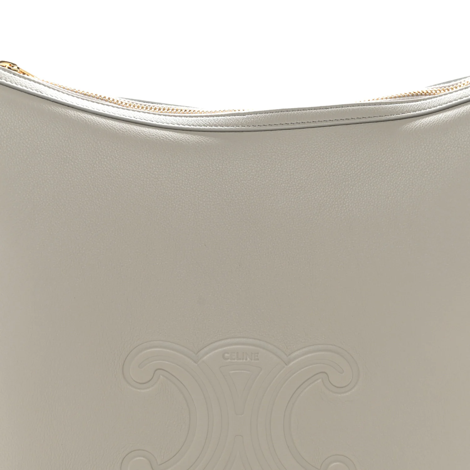 Supple Calfskin Cuir Triomphe Heloise Shoulder Bag Light Stone - Image 8