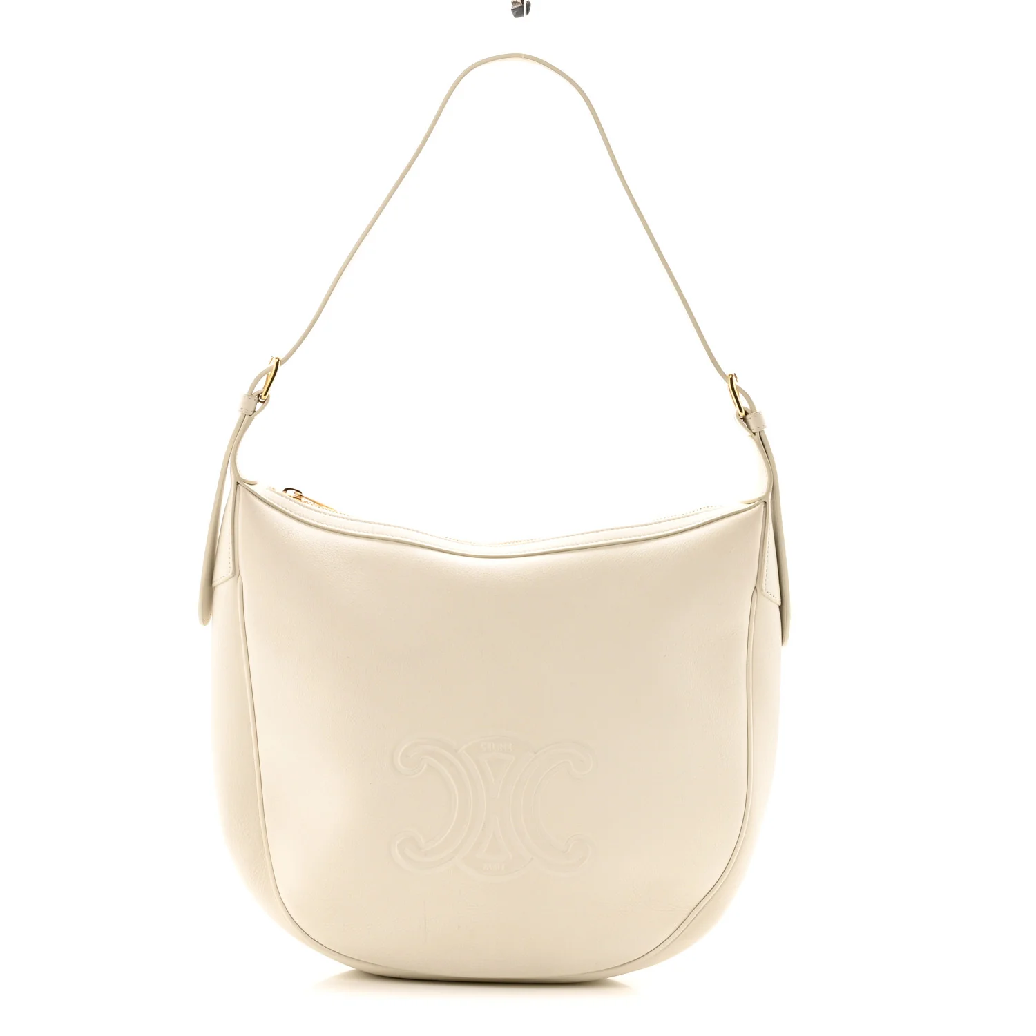 Supple Calfskin Cuir Triomphe Heloise Shoulder Bag White