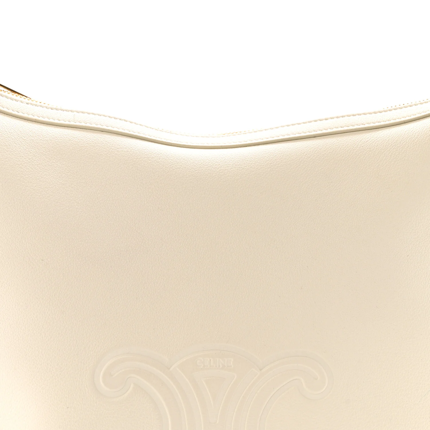Supple Calfskin Cuir Triomphe Heloise Shoulder Bag White - Image 9