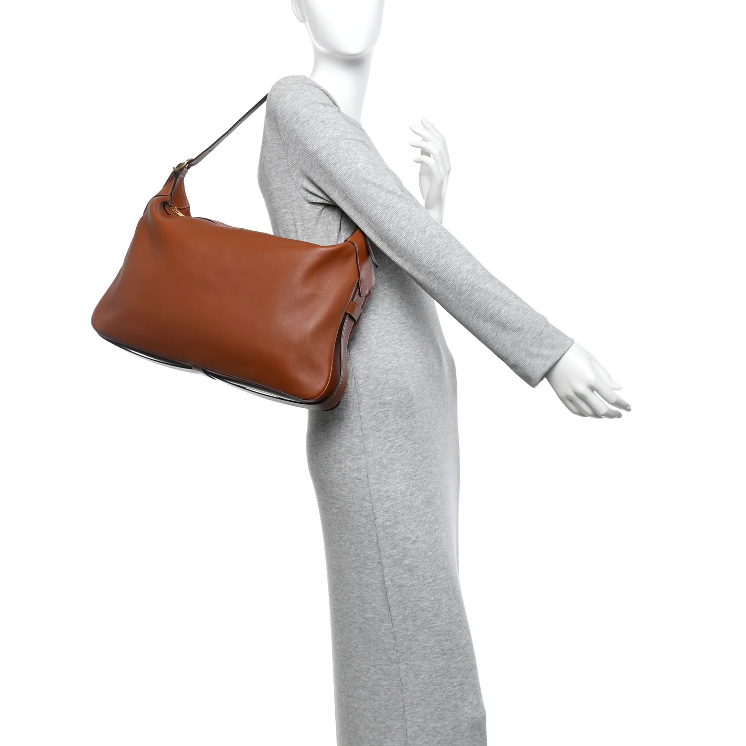 Supple Calfskin Large Romy Shoulder Bag Tan - Image 2