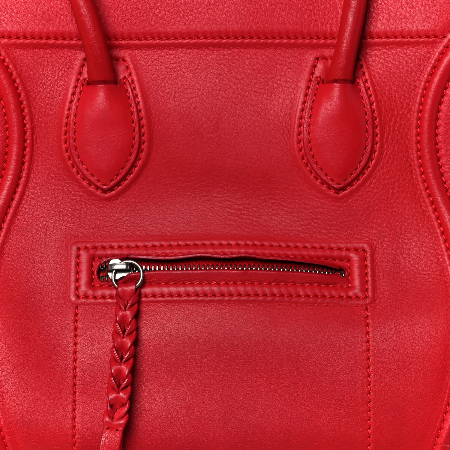 Supple Calfskin Medium Phantom Luggage Vermillion - Image 8
