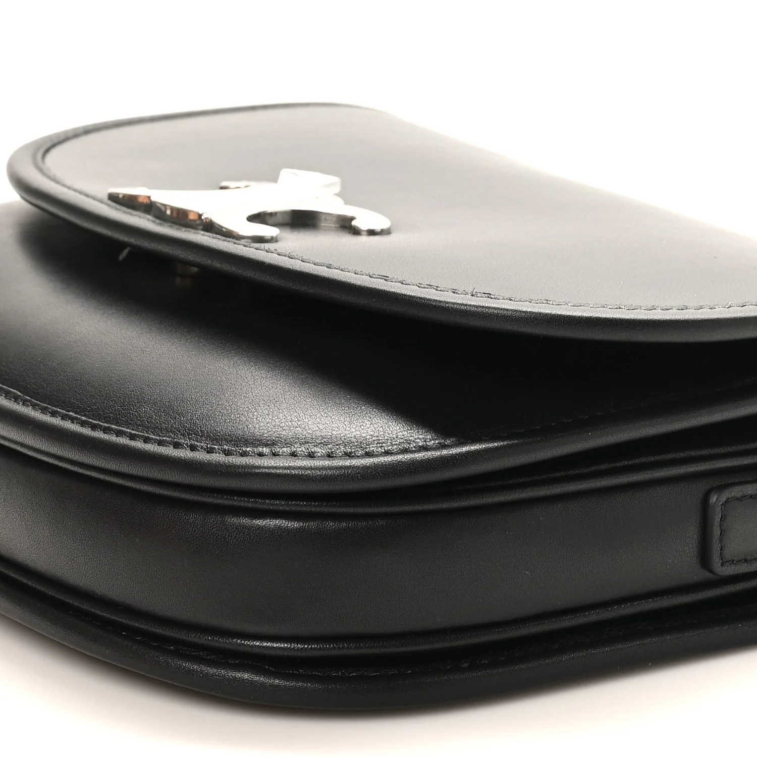 Supple Calfskin Triomphe Medium Besace Black - Image 9