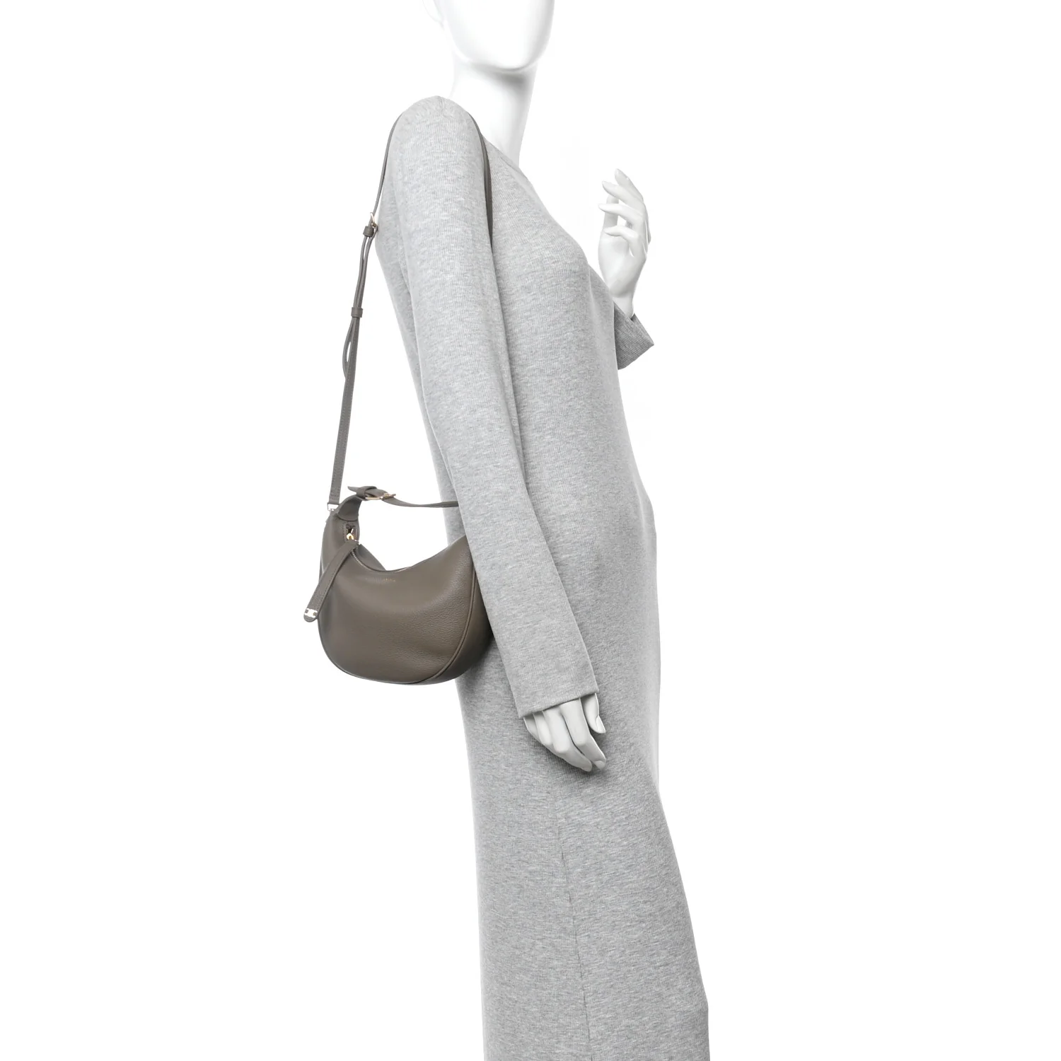 Supple Grained Calfskin Teen Lulu Shoulder Bag Souris - Image 2