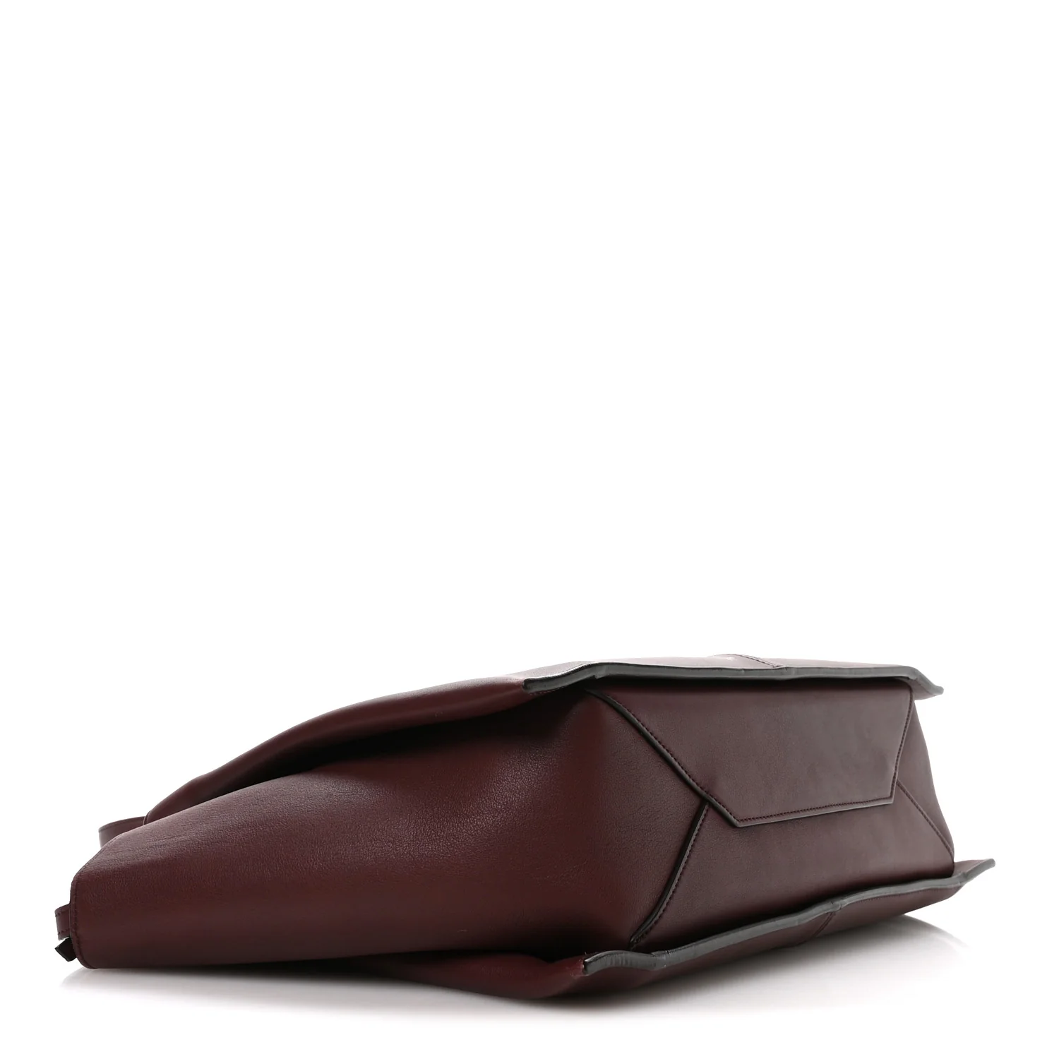 Supple Natural Calfskin Medium Tri-Fold Bag Burgundy - Image 4
