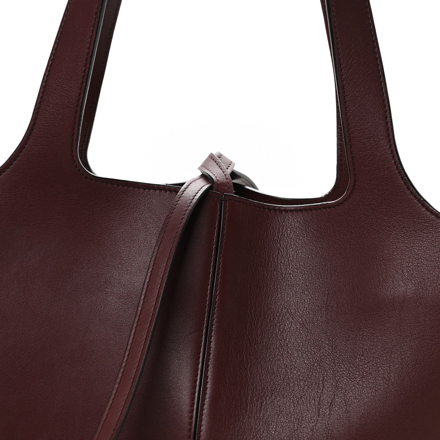 Supple Natural Calfskin Medium Tri-Fold Bag Burgundy - Image 9