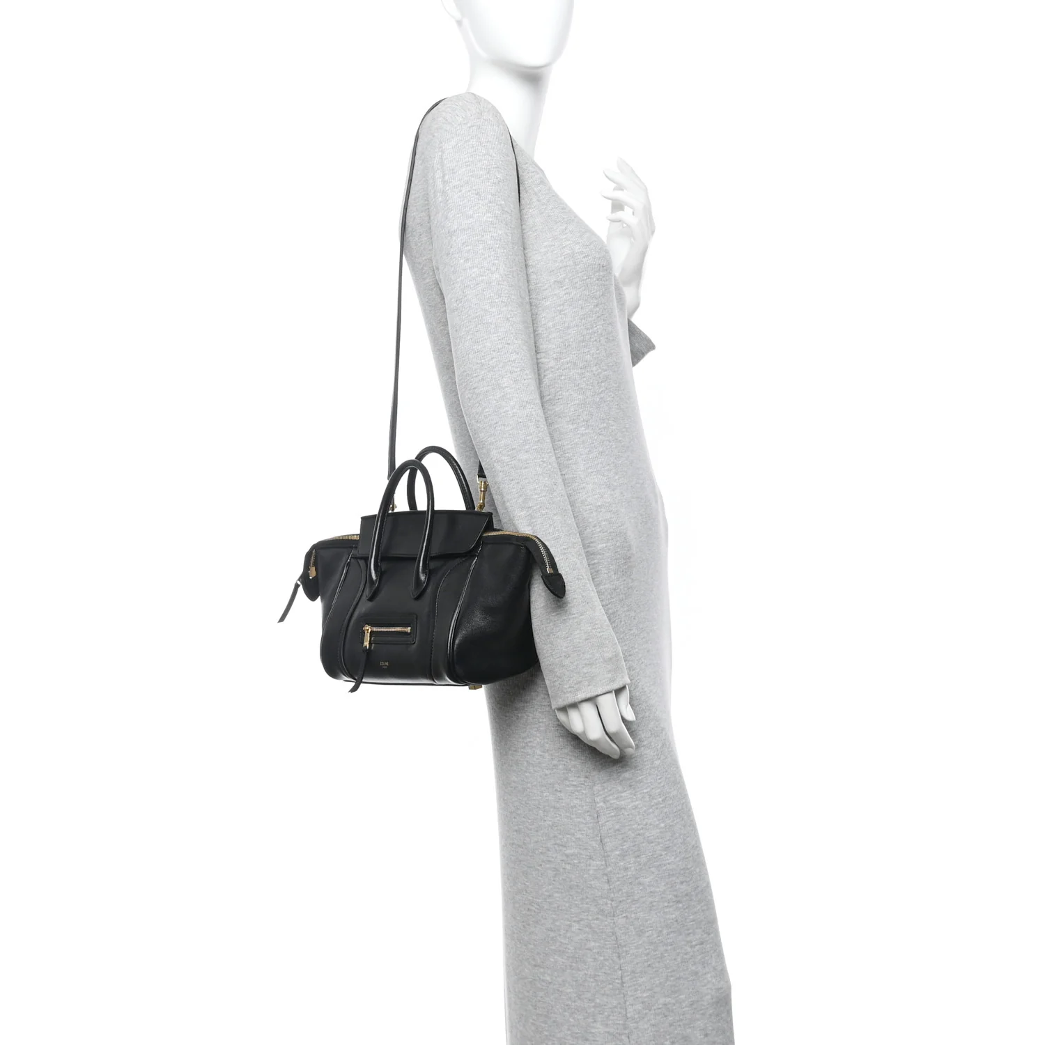 Supple Shiny Lambskin Small New Luggage Black - Image 2