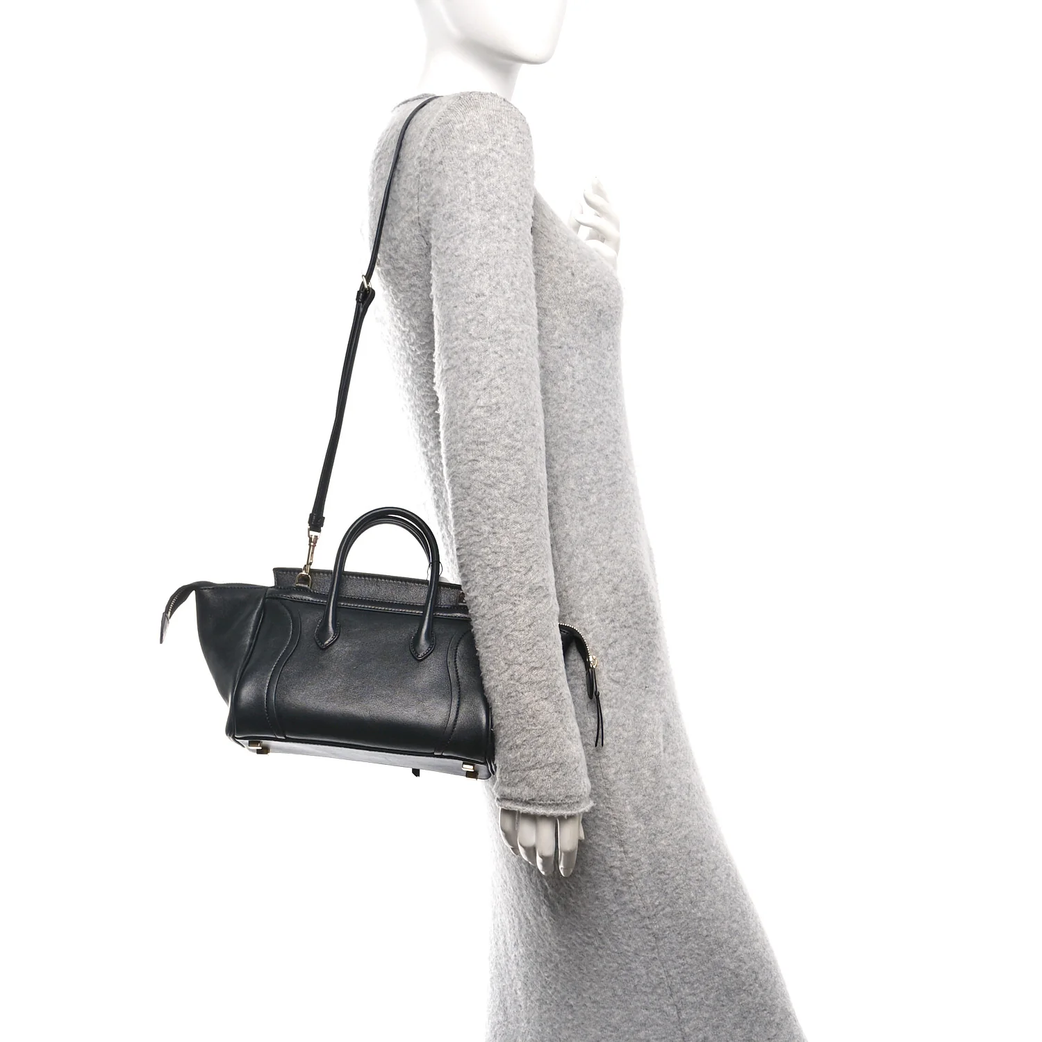 Supple Shiny Lambskin Small New Luggage Black - Image 2
