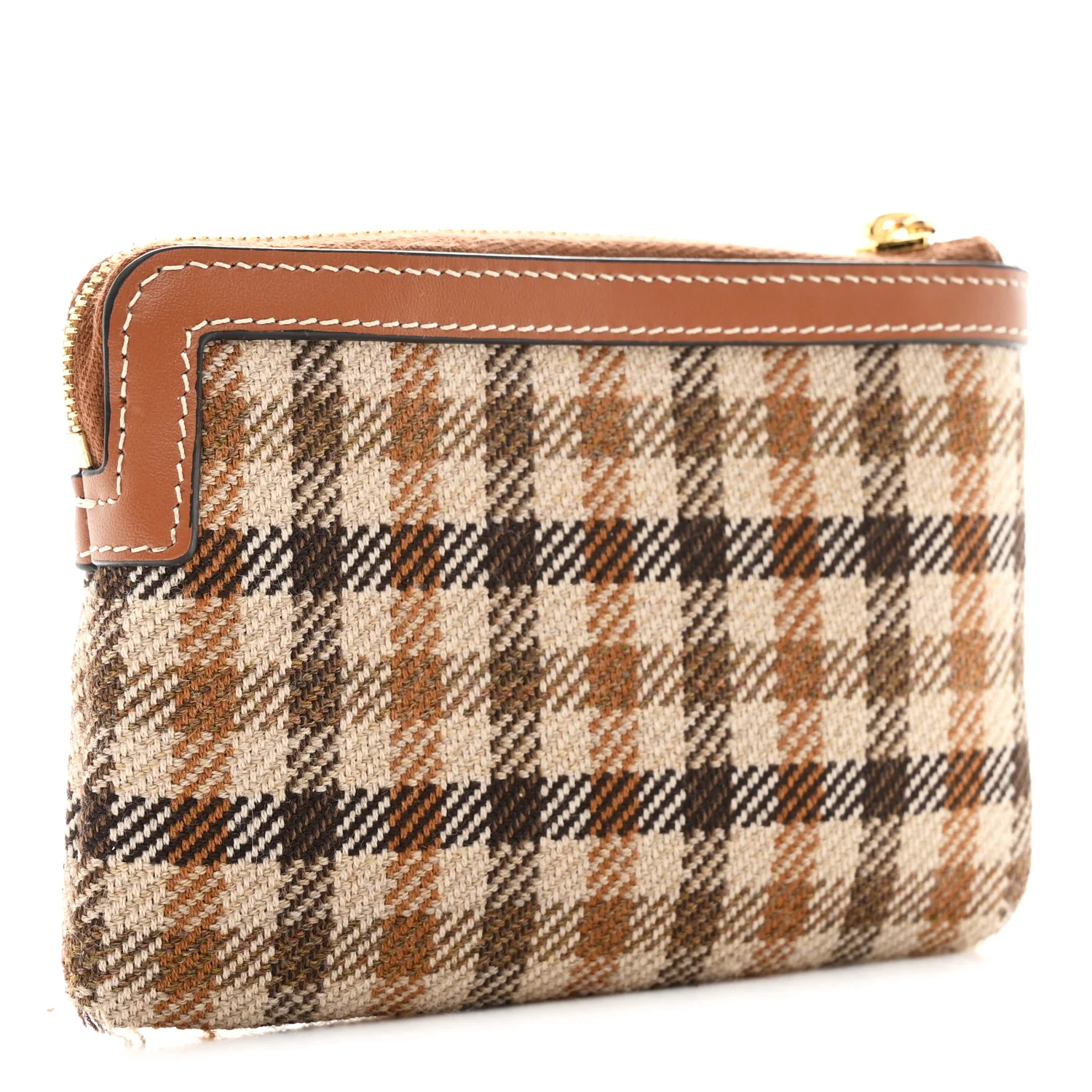 Tartan Calfskin Cuir Triomphe Coin and Card Pouch Multicolor - Image 3