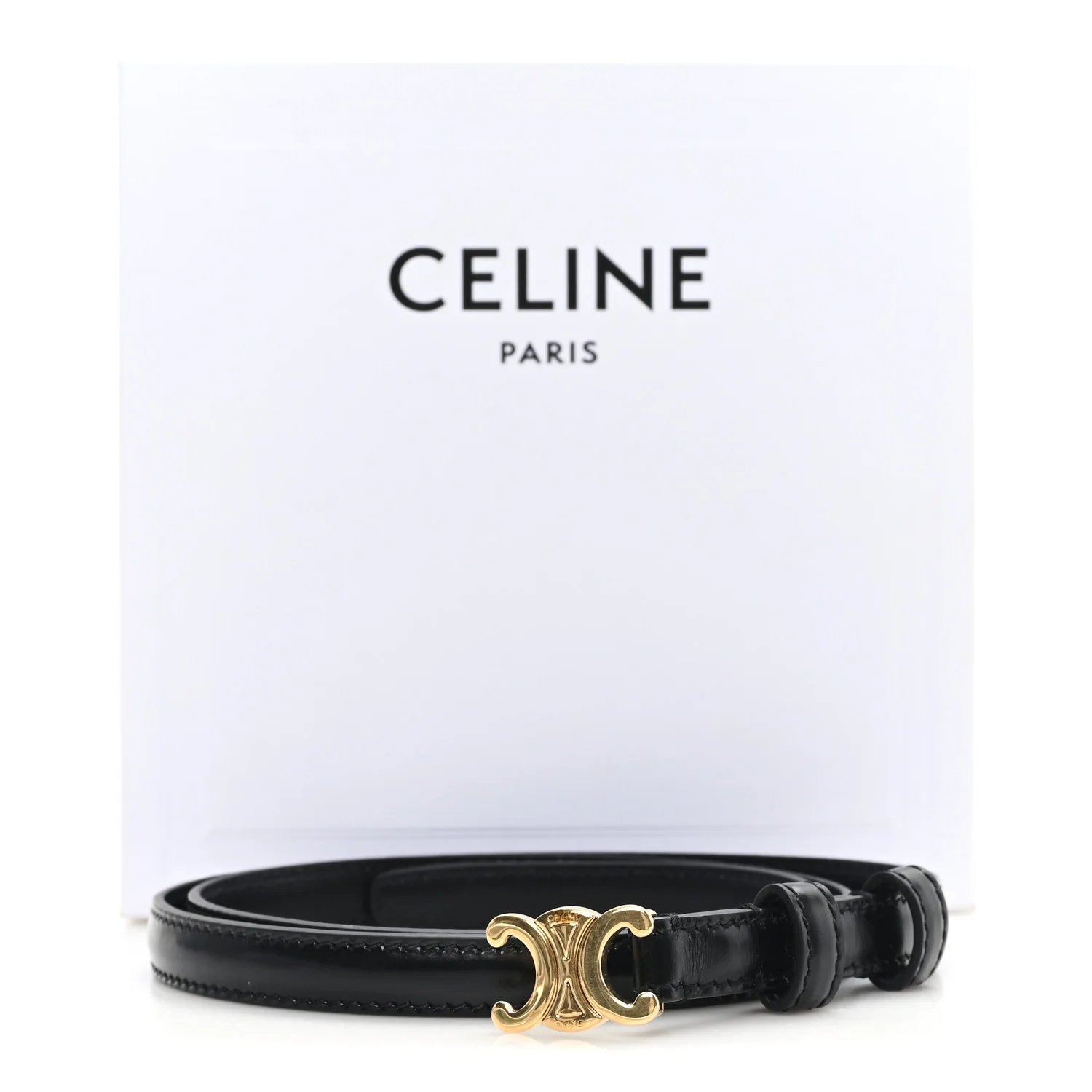 Taurillon Calfskin Teen Elegant 13mm Triomphe Belt 75 30 Black - Image 6
