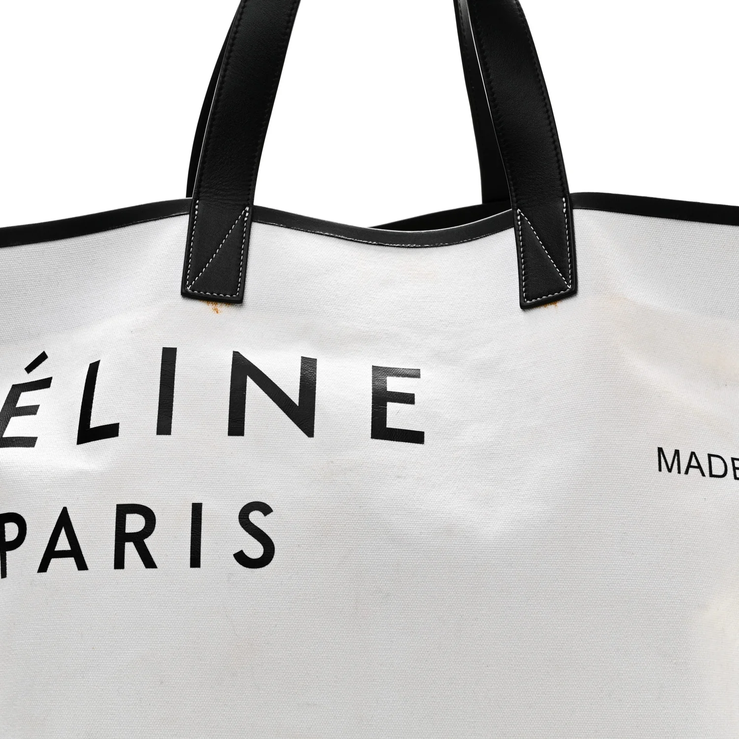 Textile Medium Made In Tote White Black - Image 7