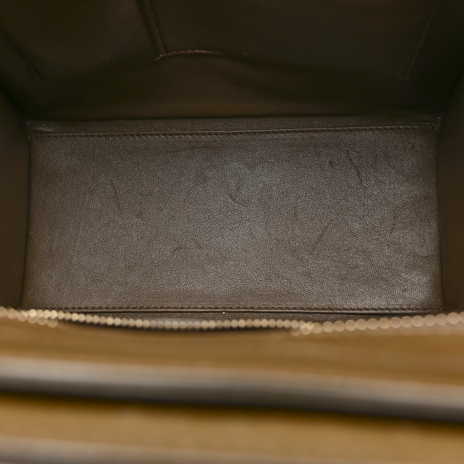 Textured Calfskin Suede Tri-color Mini Luggage Cream - Image 5