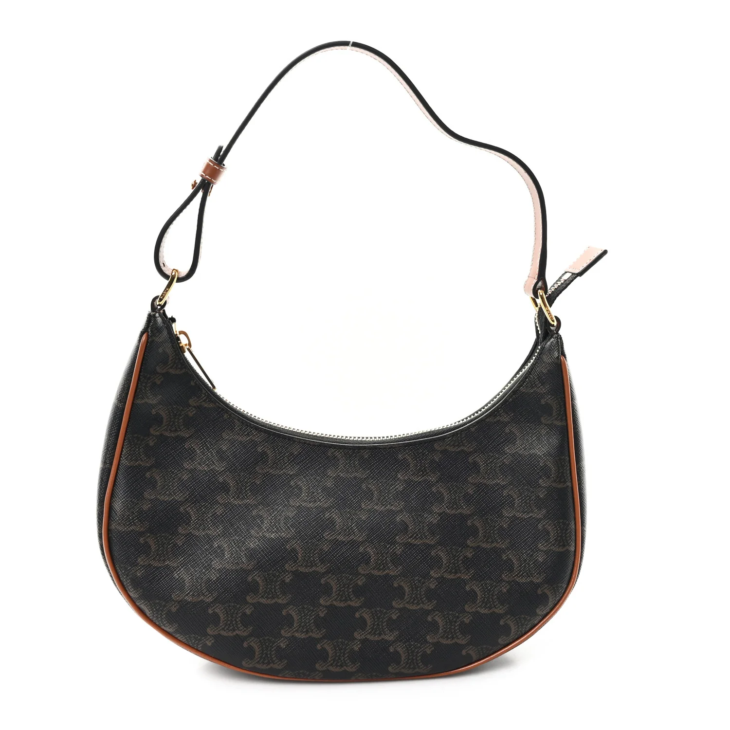Triomphe Canvas Calfskin Ava Shoulder Bag Tan