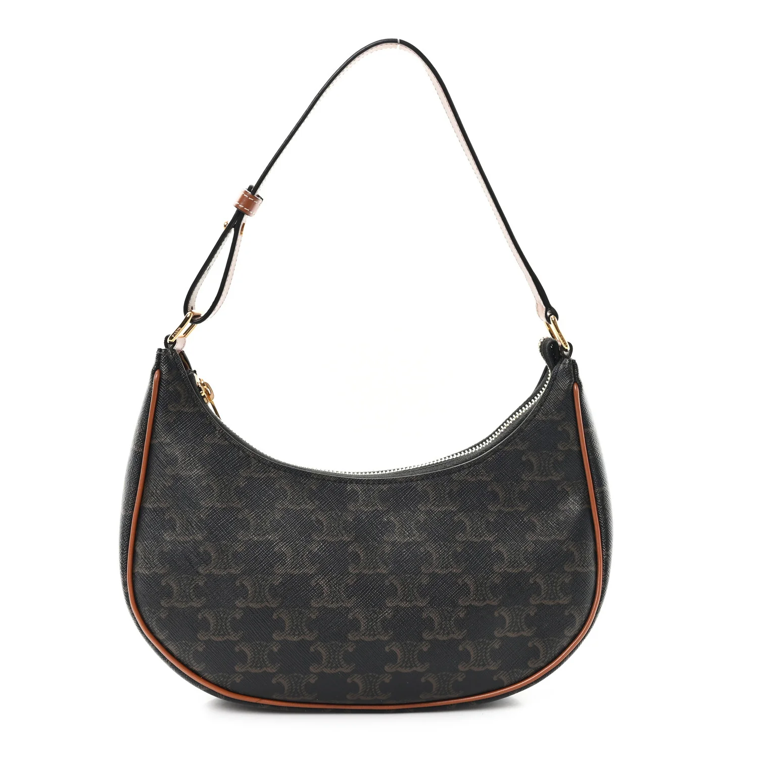 Triomphe Canvas Calfskin Ava Shoulder Bag Tan