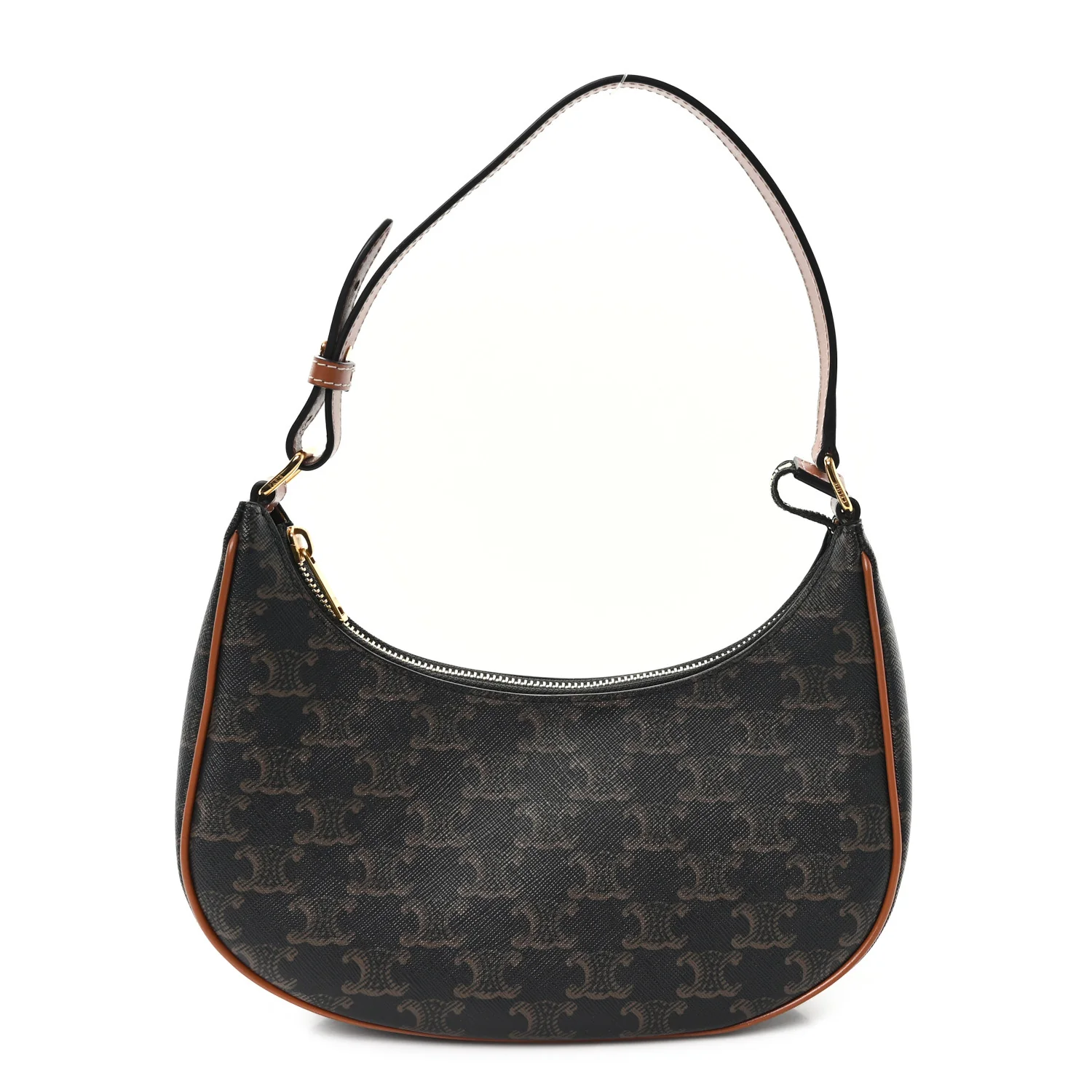 Triomphe Canvas Calfskin Ava Shoulder Bag Tan