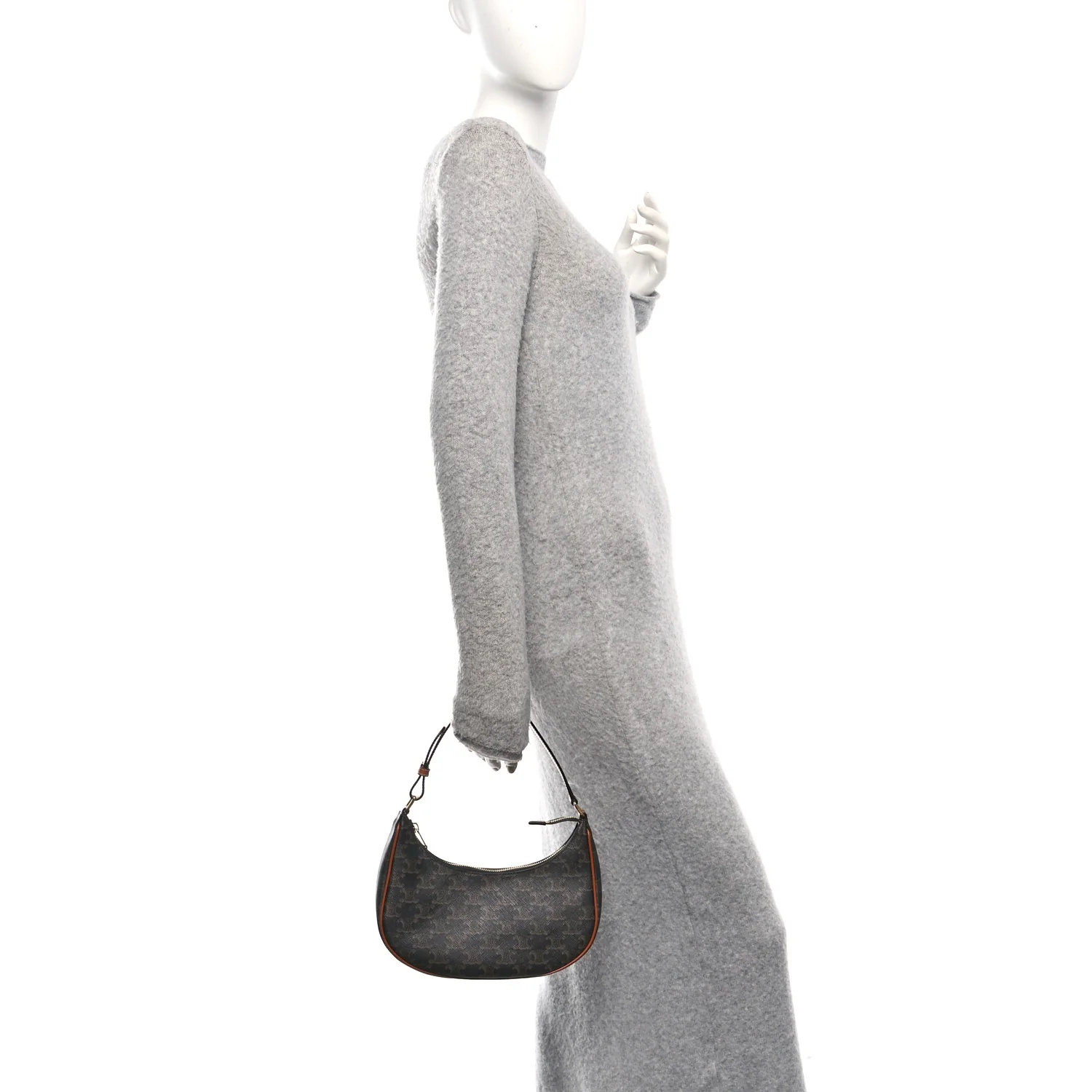 Triomphe Canvas Calfskin Ava Shoulder Bag Tan - Image 2