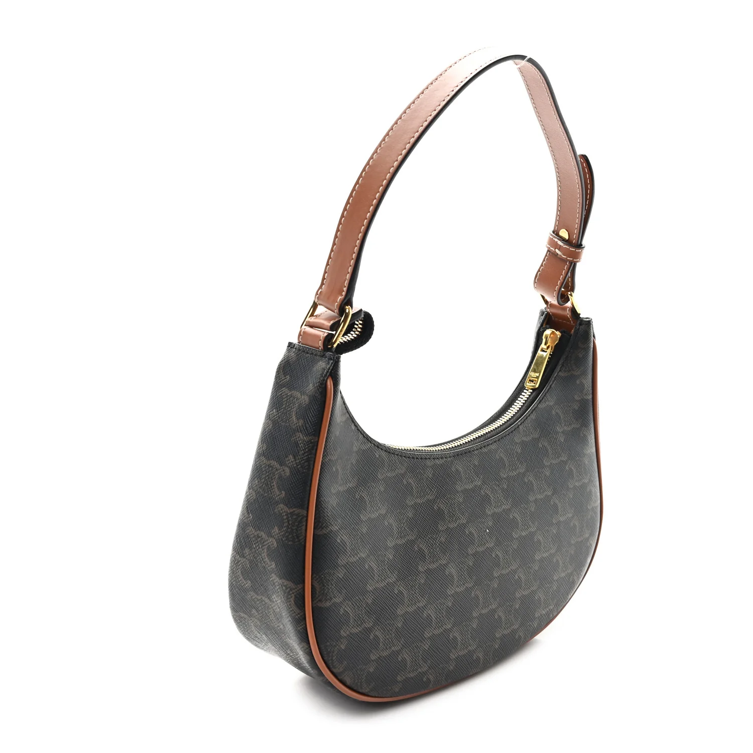 Triomphe Canvas Calfskin Ava Shoulder Bag Tan - Image 3