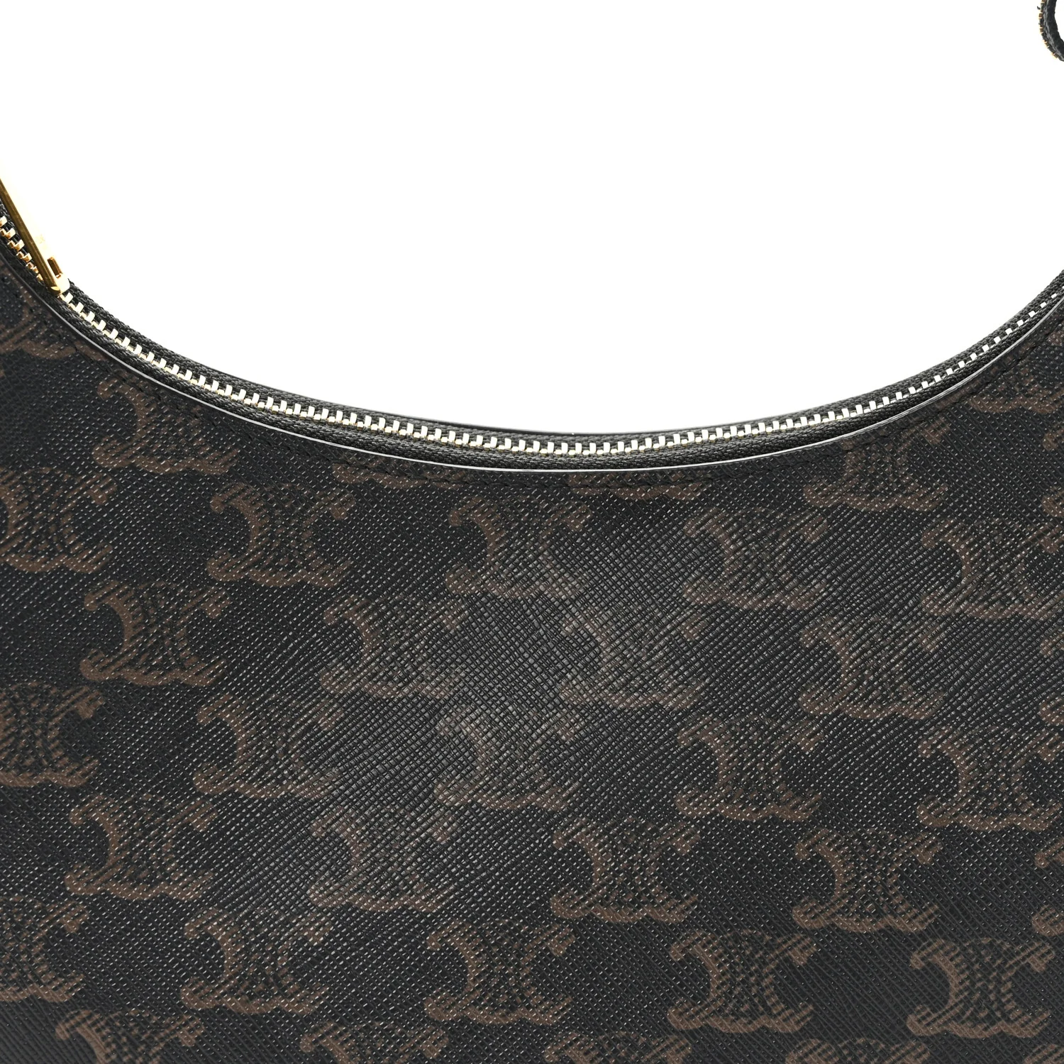Triomphe Canvas Calfskin Ava Shoulder Bag Tan - Image 8