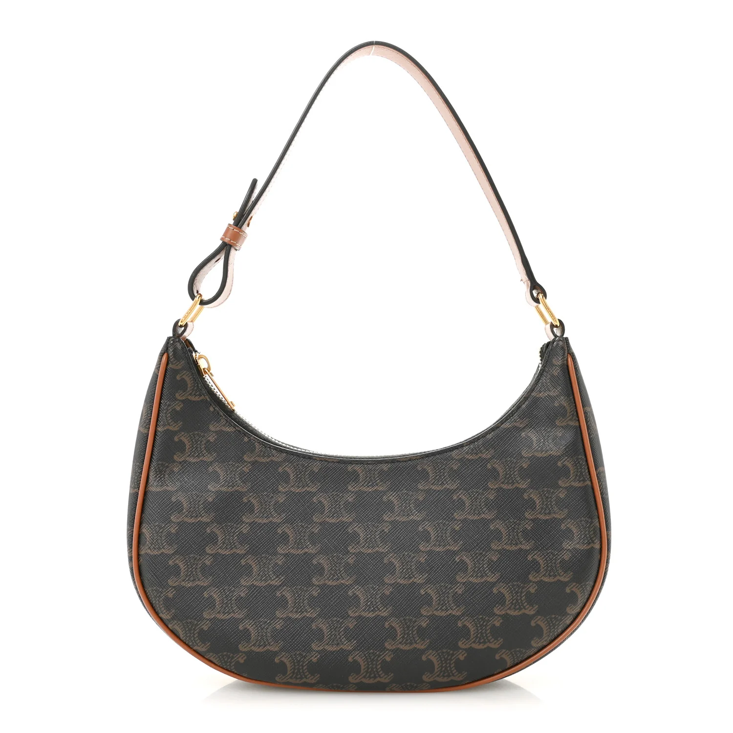 Triomphe Canvas Calfskin Ava Shoulder Bag Tan