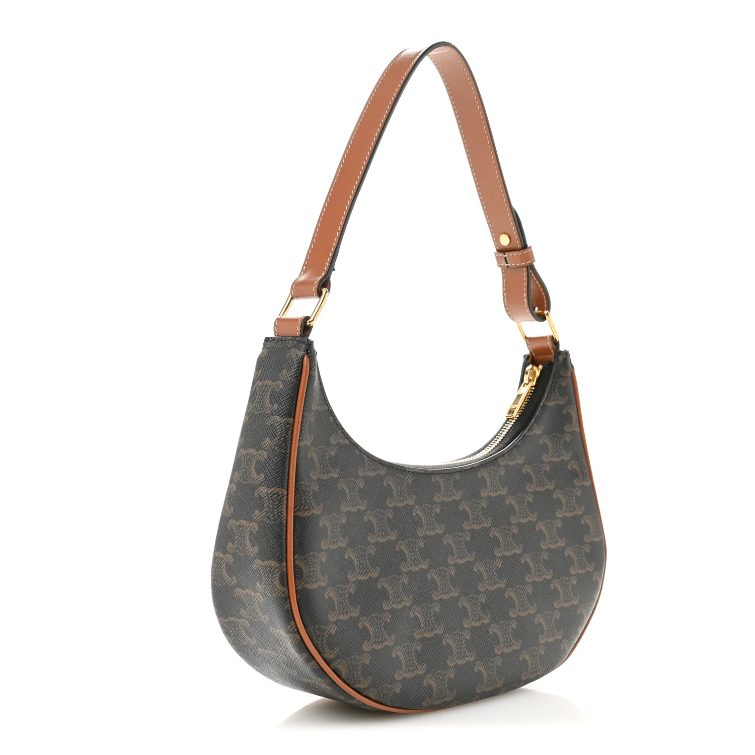 Triomphe Canvas Calfskin Ava Shoulder Bag Tan - Image 3