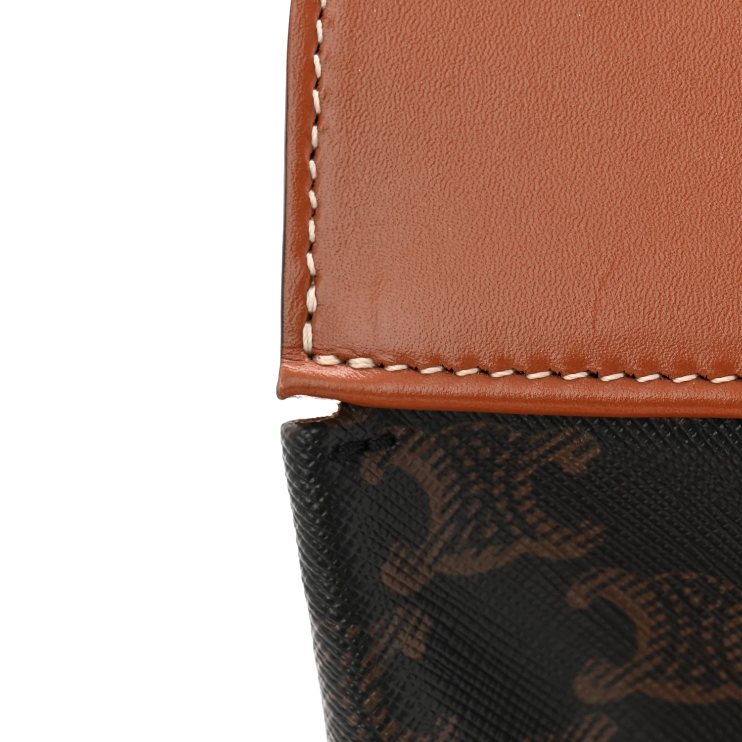 Triomphe Canvas Calfskin Cabas De France Handbag Tan - Image 11