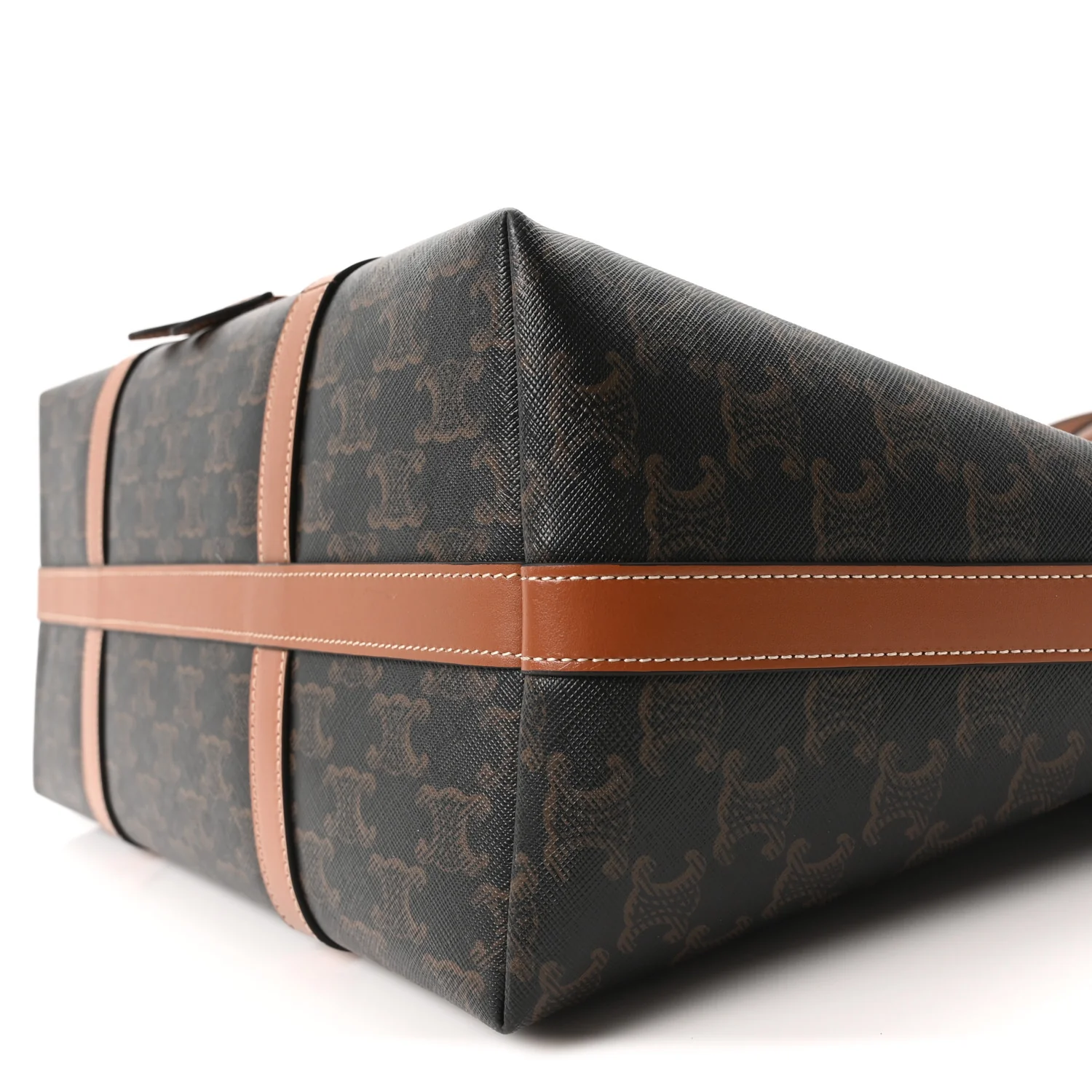 Triomphe Canvas Calfskin Cabas Drawstring Tan - Image 11