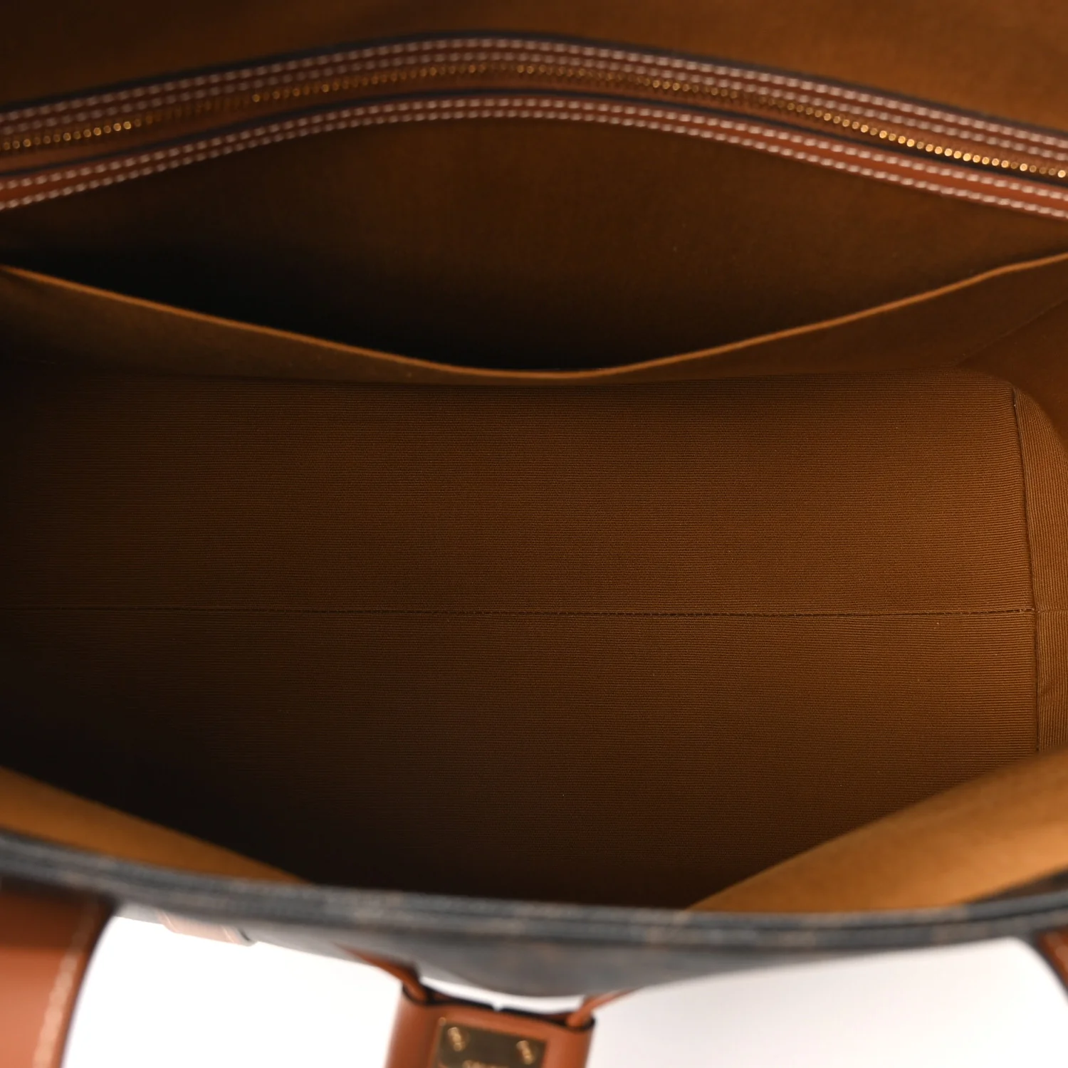 Triomphe Canvas Calfskin Cabas Drawstring Tan - Image 5
