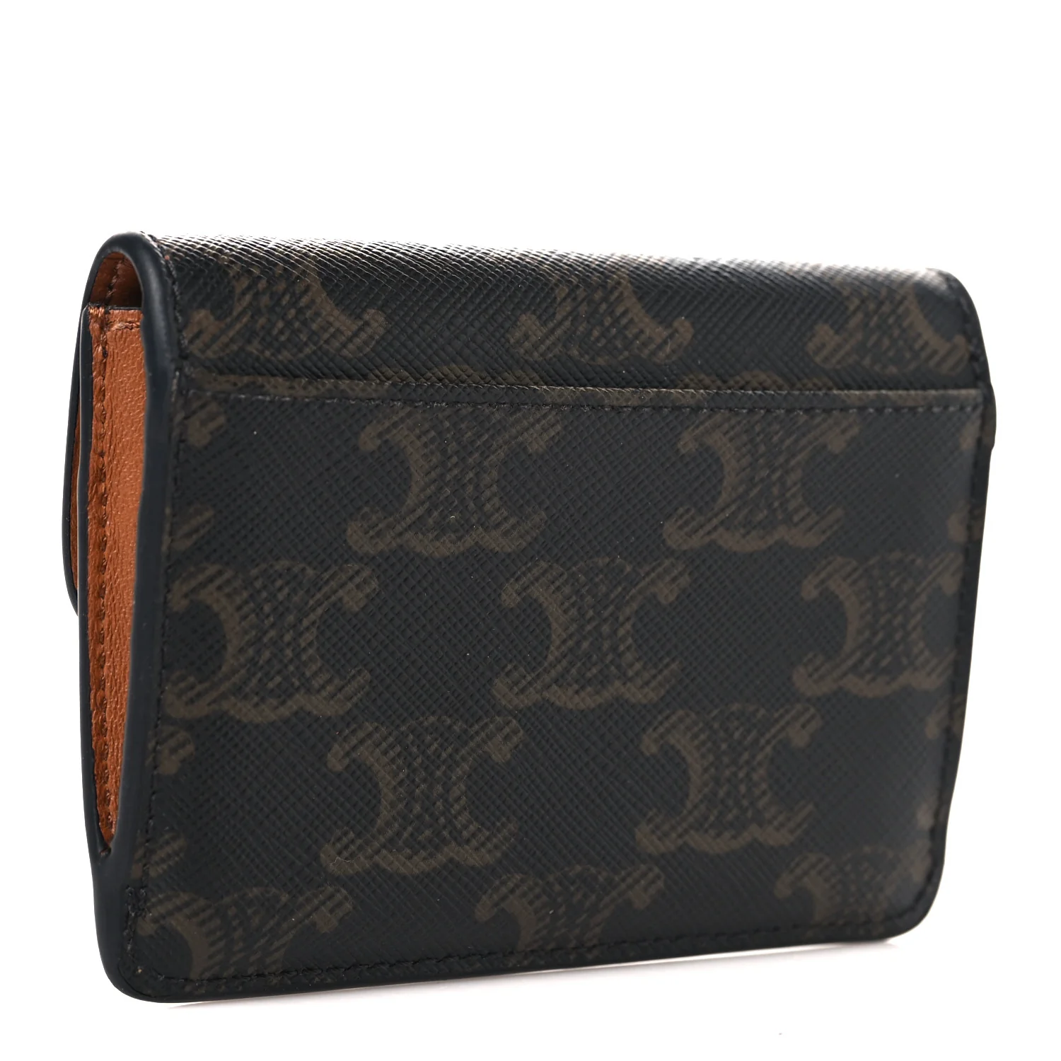Triomphe Canvas Calfskin Flap Card Holder Tan - Image 3