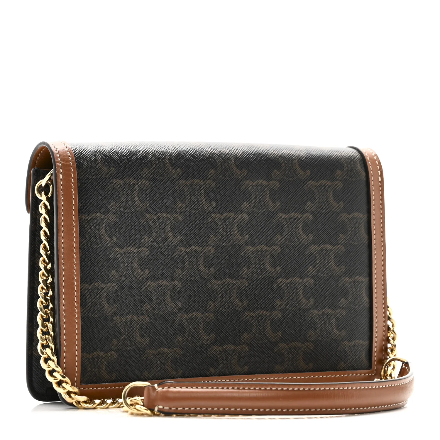 Triomphe Canvas Calfskin Margo Wallet on Chain Tan - Image 3