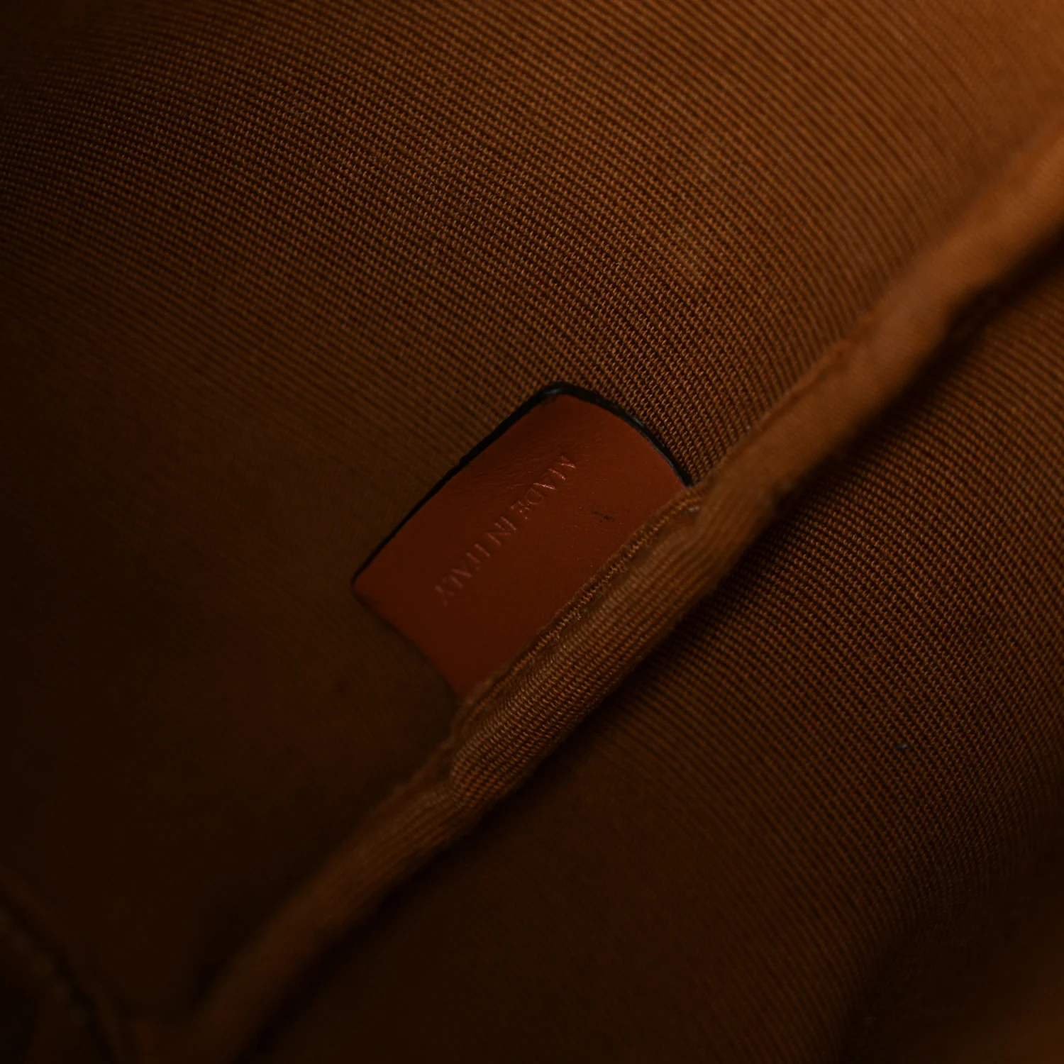 Triomphe Canvas Calfskin Medium Bucket Bag Tan - Image 6