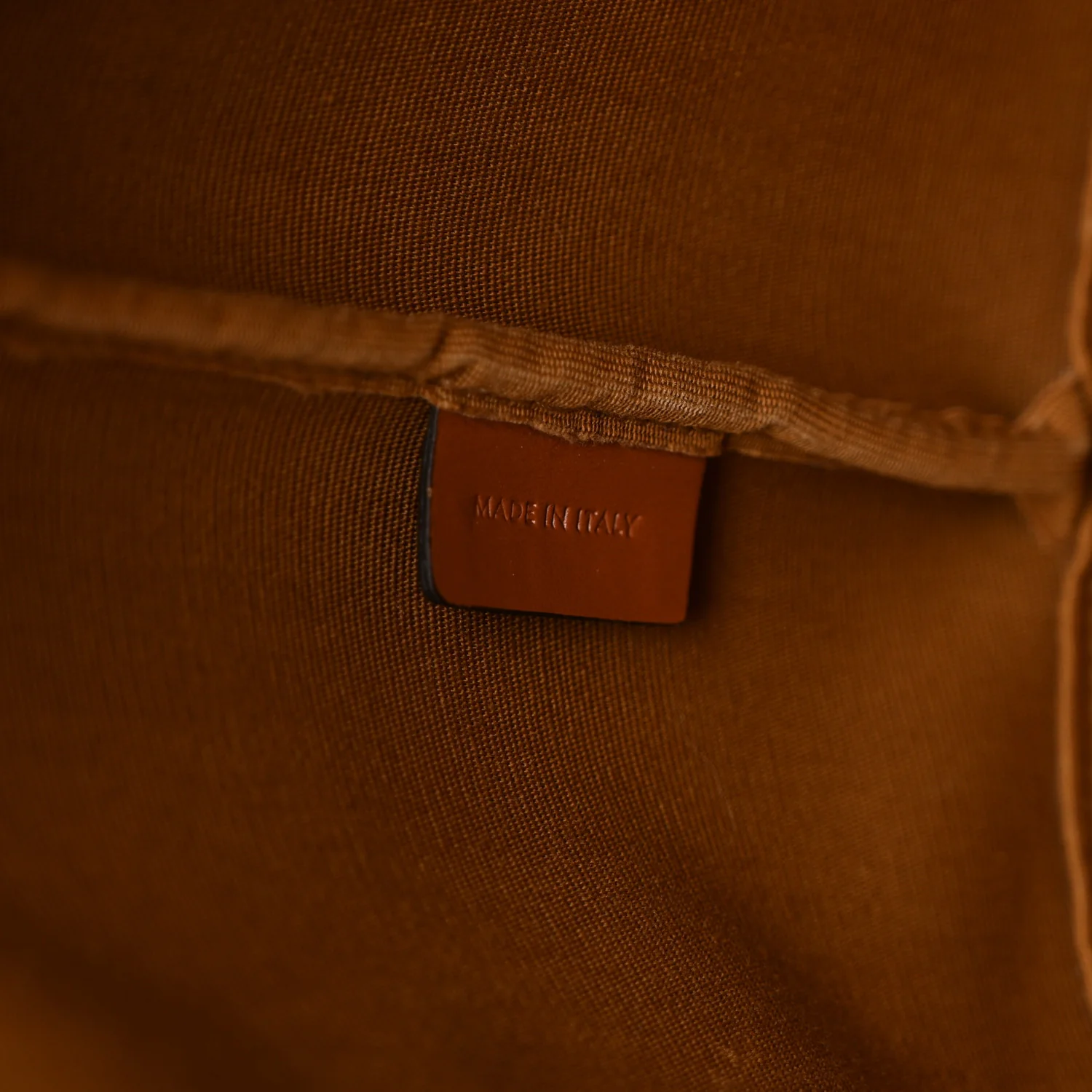 Triomphe Canvas Calfskin Medium Bucket Bag Tan - Image 7